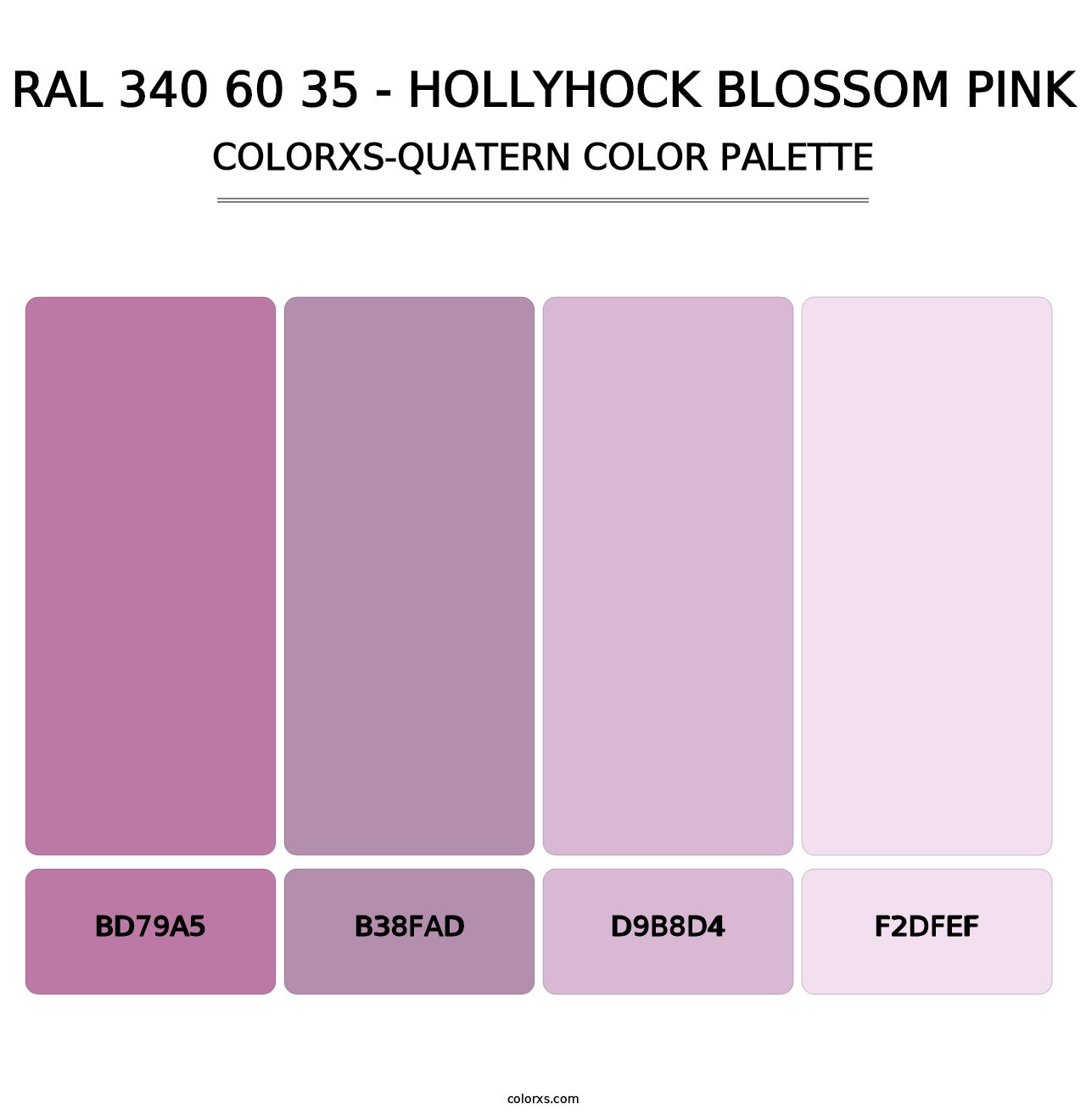 RAL 340 60 35 - Hollyhock Blossom Pink - Colorxs Quatern Palette