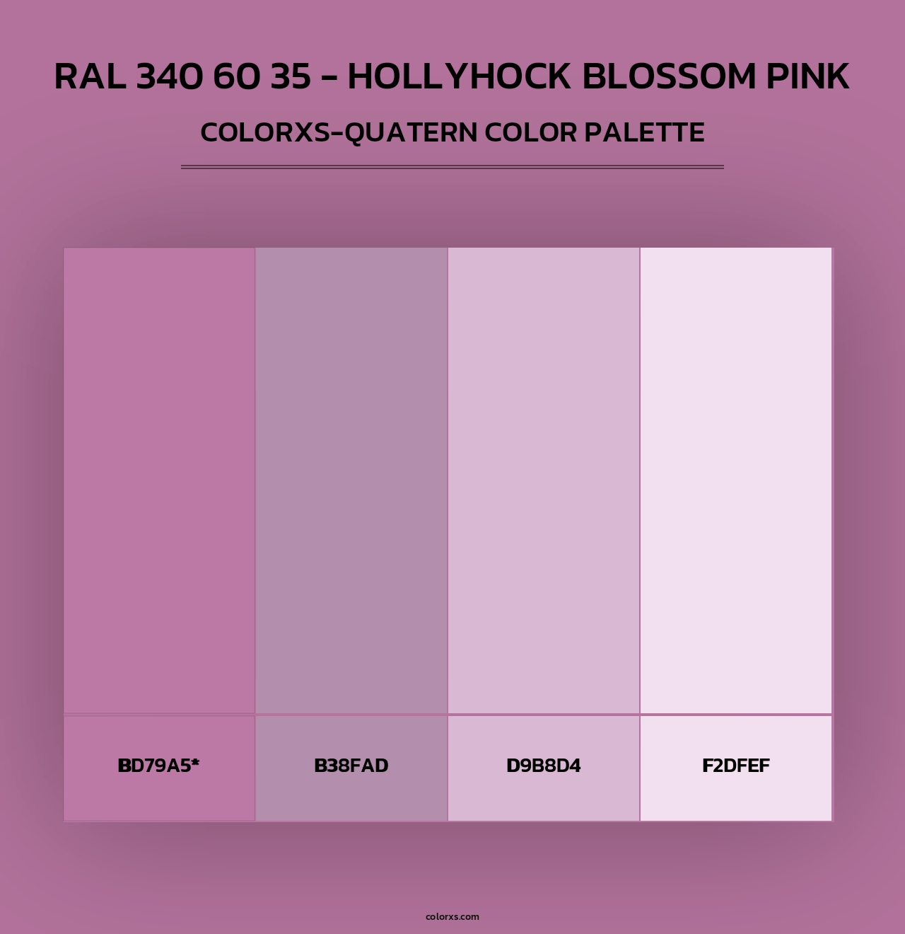 RAL 340 60 35 - Hollyhock Blossom Pink - Colorxs Quad Palette