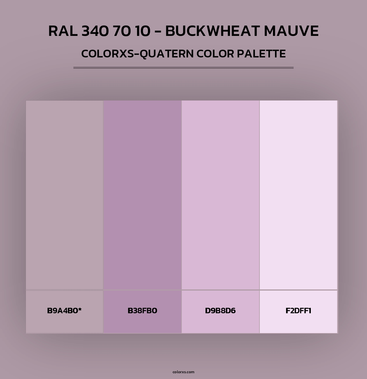 RAL 340 70 10 - Buckwheat Mauve - Colorxs Quad Palette
