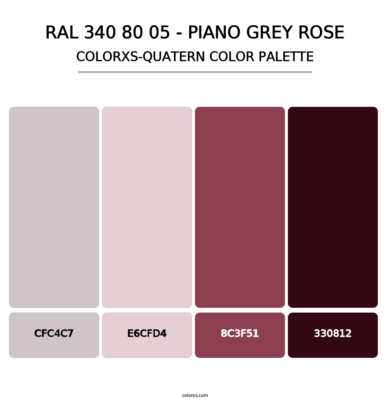 RAL 340 80 05 - Piano Grey Rose - Colorxs Quatern Palette