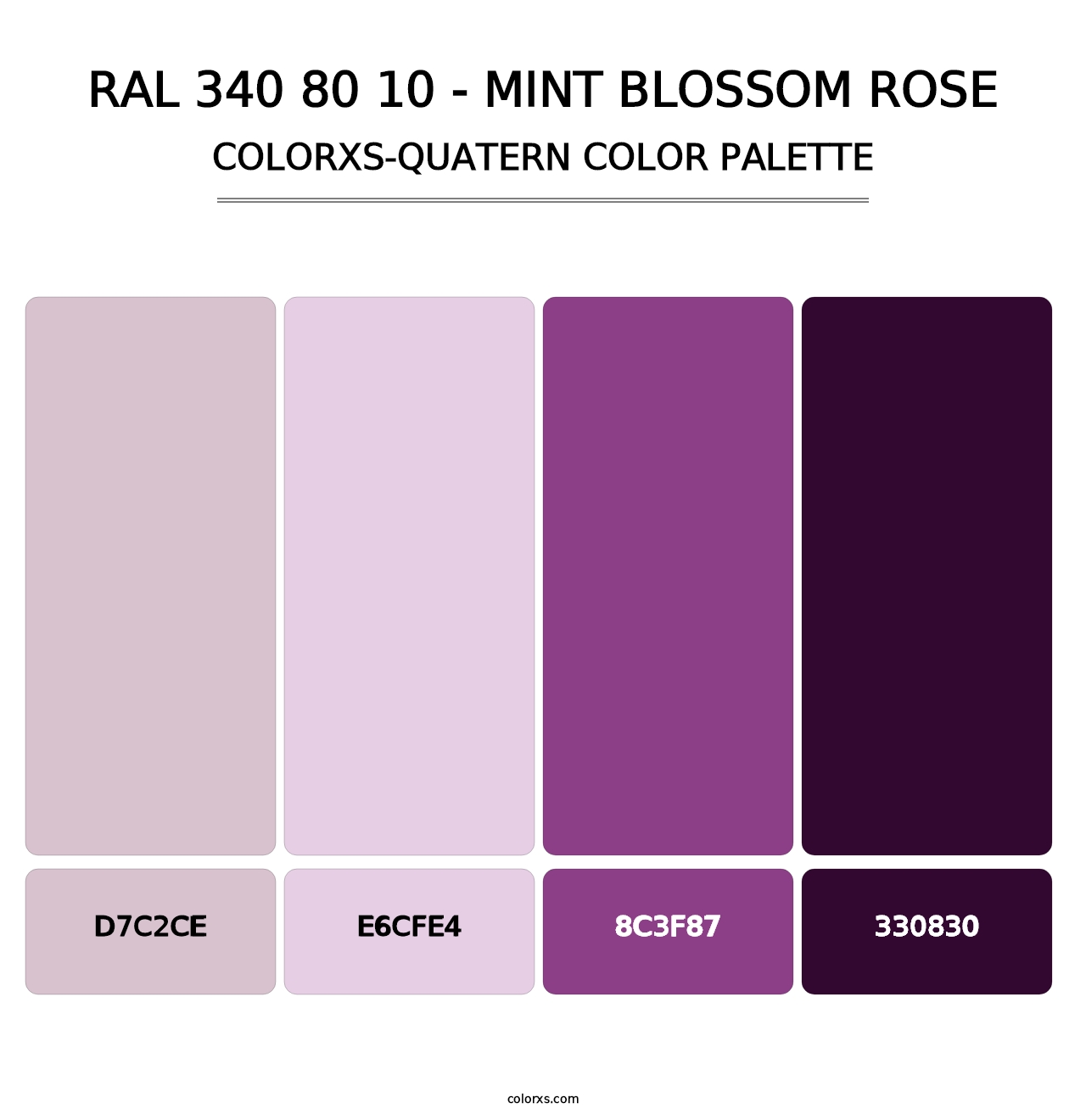 RAL 340 80 10 - Mint Blossom Rose - Colorxs Quatern Palette