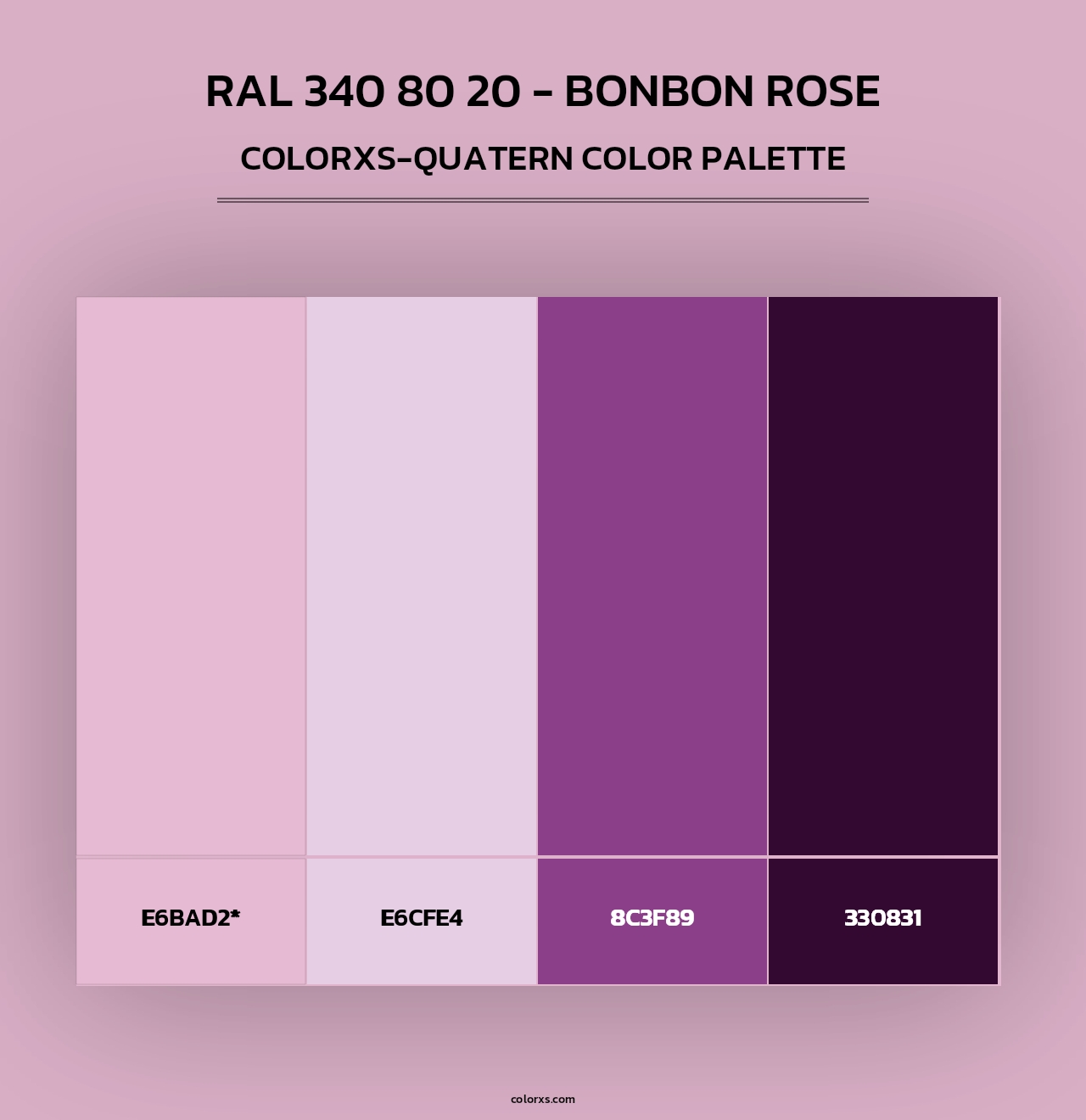 RAL 340 80 20 - Bonbon Rose - Colorxs Quad Palette
