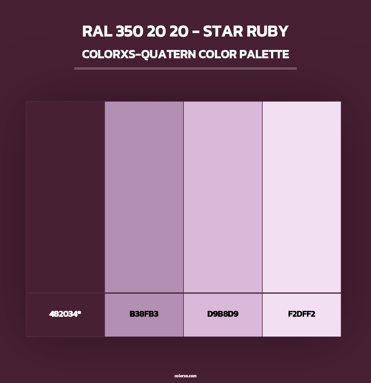 RAL 350 20 20 - Star Ruby - Colorxs Quad Palette