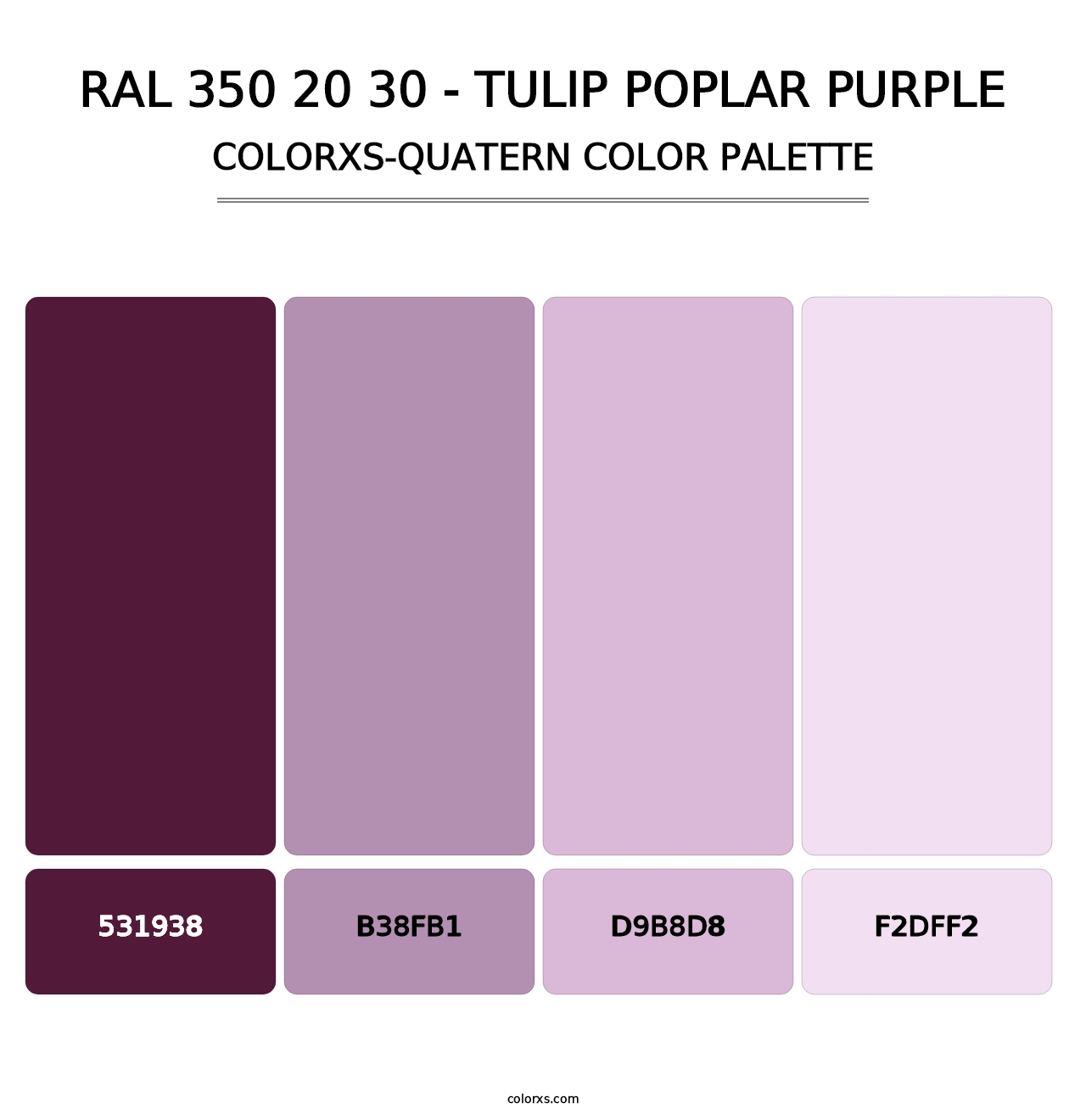RAL 350 20 30 - Tulip Poplar Purple - Colorxs Quatern Palette