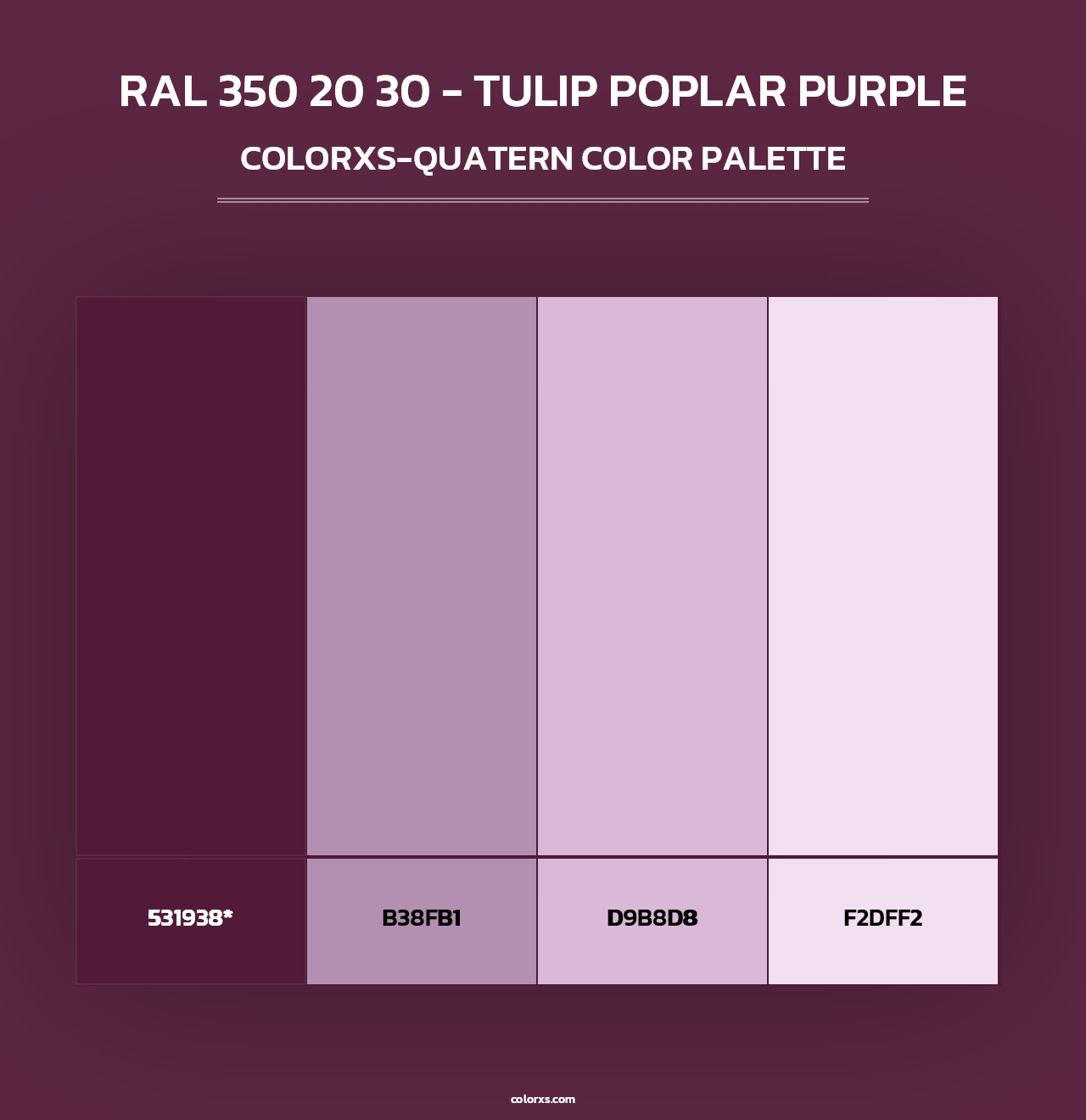 RAL 350 20 30 - Tulip Poplar Purple - Colorxs Quad Palette