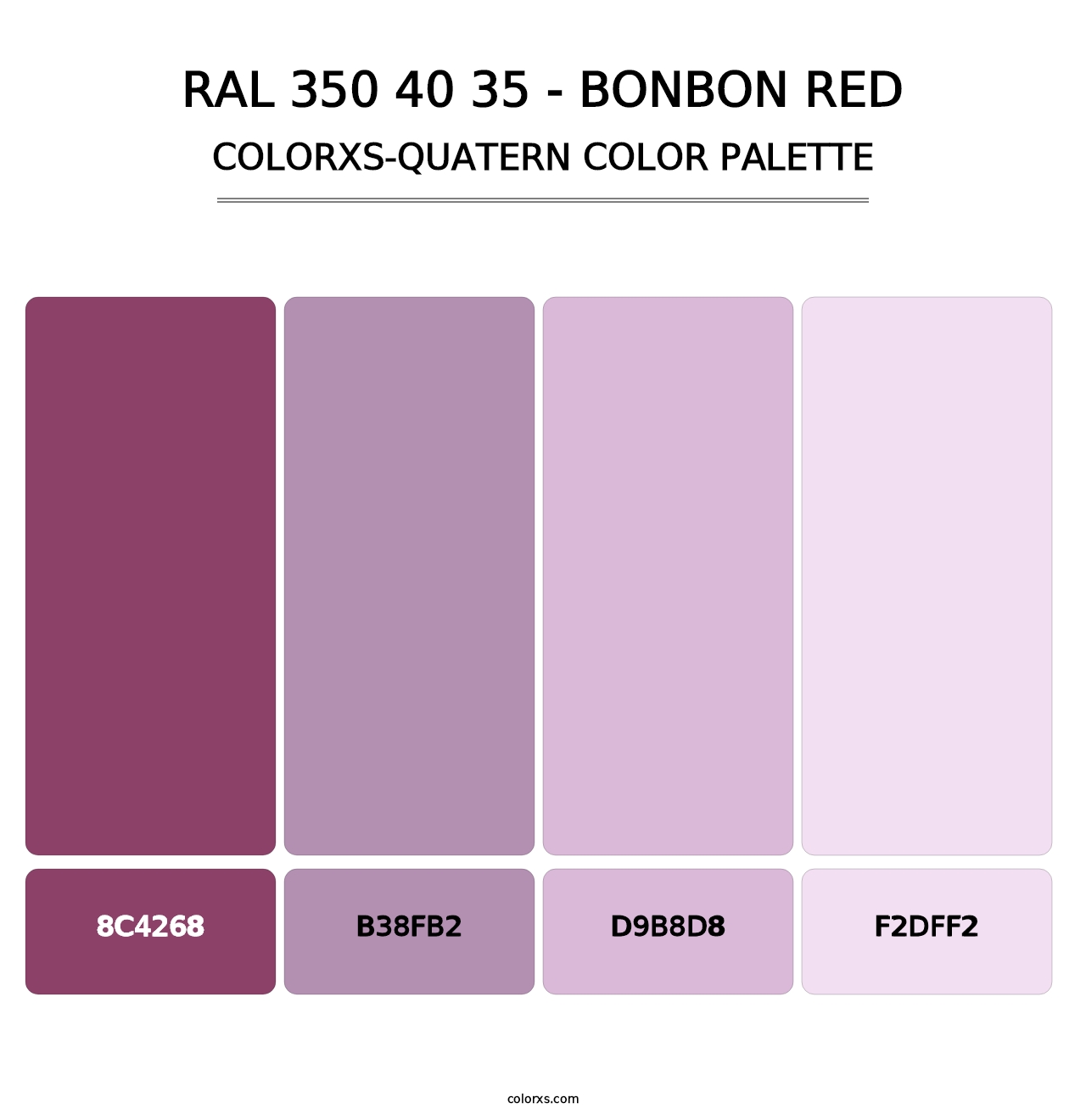 RAL 350 40 35 - Bonbon Red - Colorxs Quatern Palette