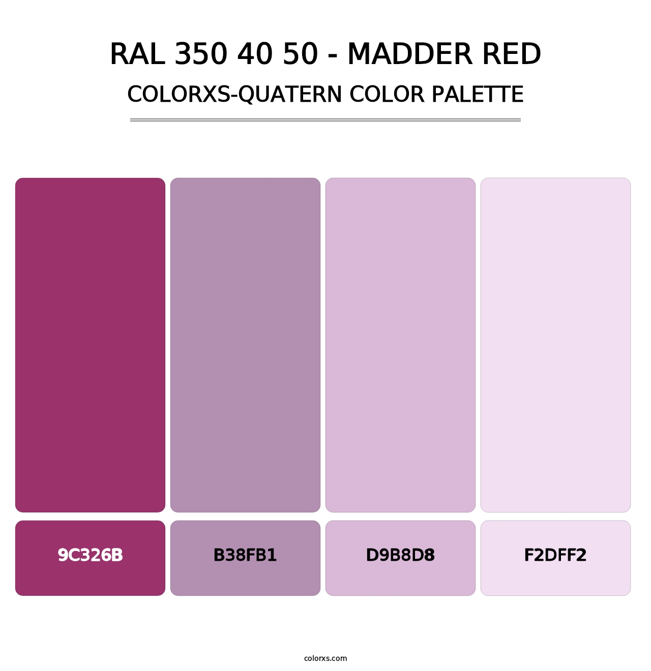 RAL 350 40 50 - Madder Red - Colorxs Quatern Palette