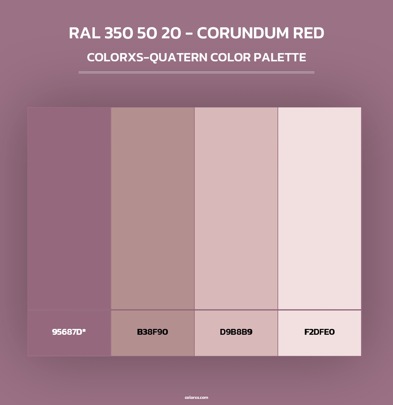 RAL 350 50 20 - Corundum Red - Colorxs Quad Palette
