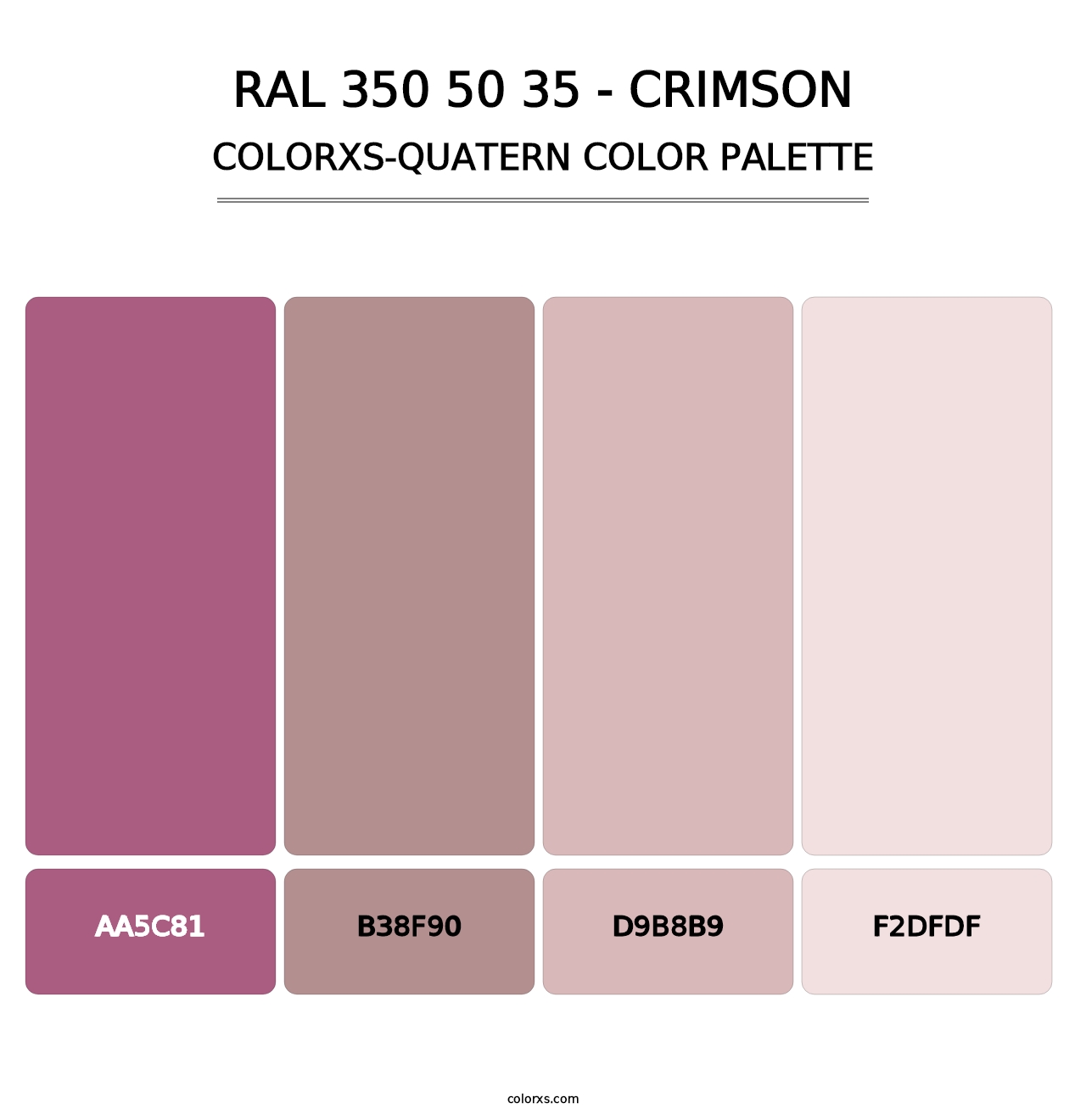 RAL 350 50 35 - Crimson - Colorxs Quatern Palette
