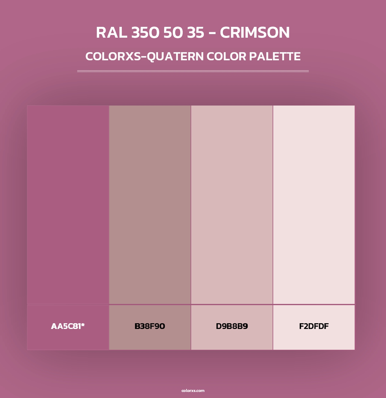 RAL 350 50 35 - Crimson - Colorxs Quad Palette