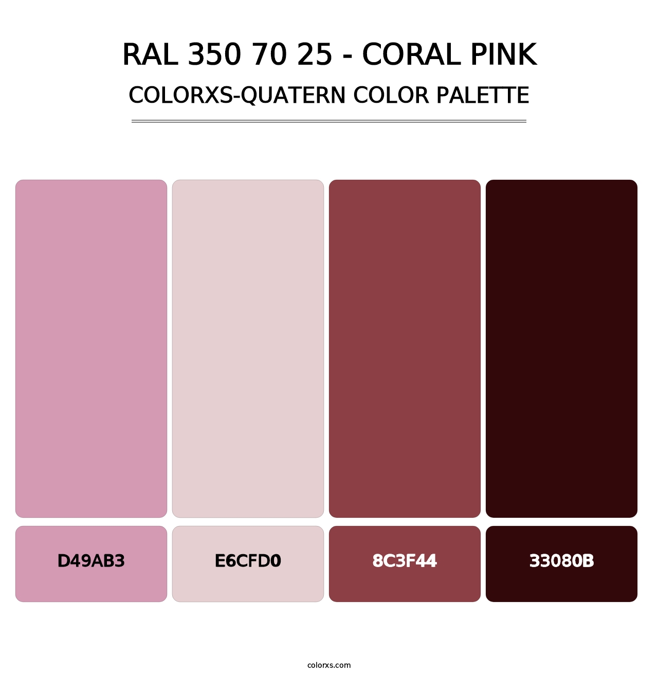 RAL 350 70 25 - Coral Pink - Colorxs Quatern Palette