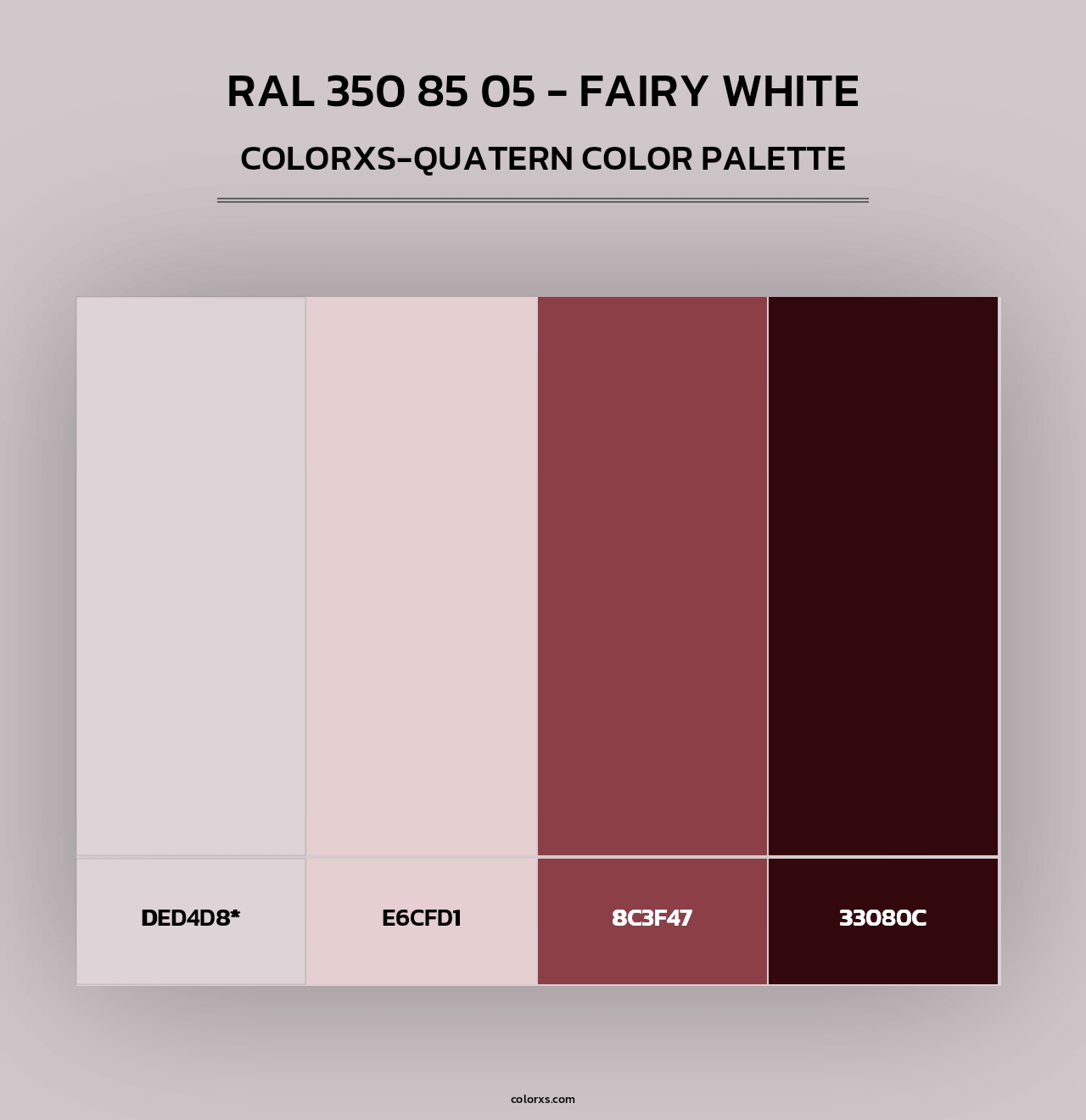 RAL 350 85 05 - Fairy White - Colorxs Quad Palette