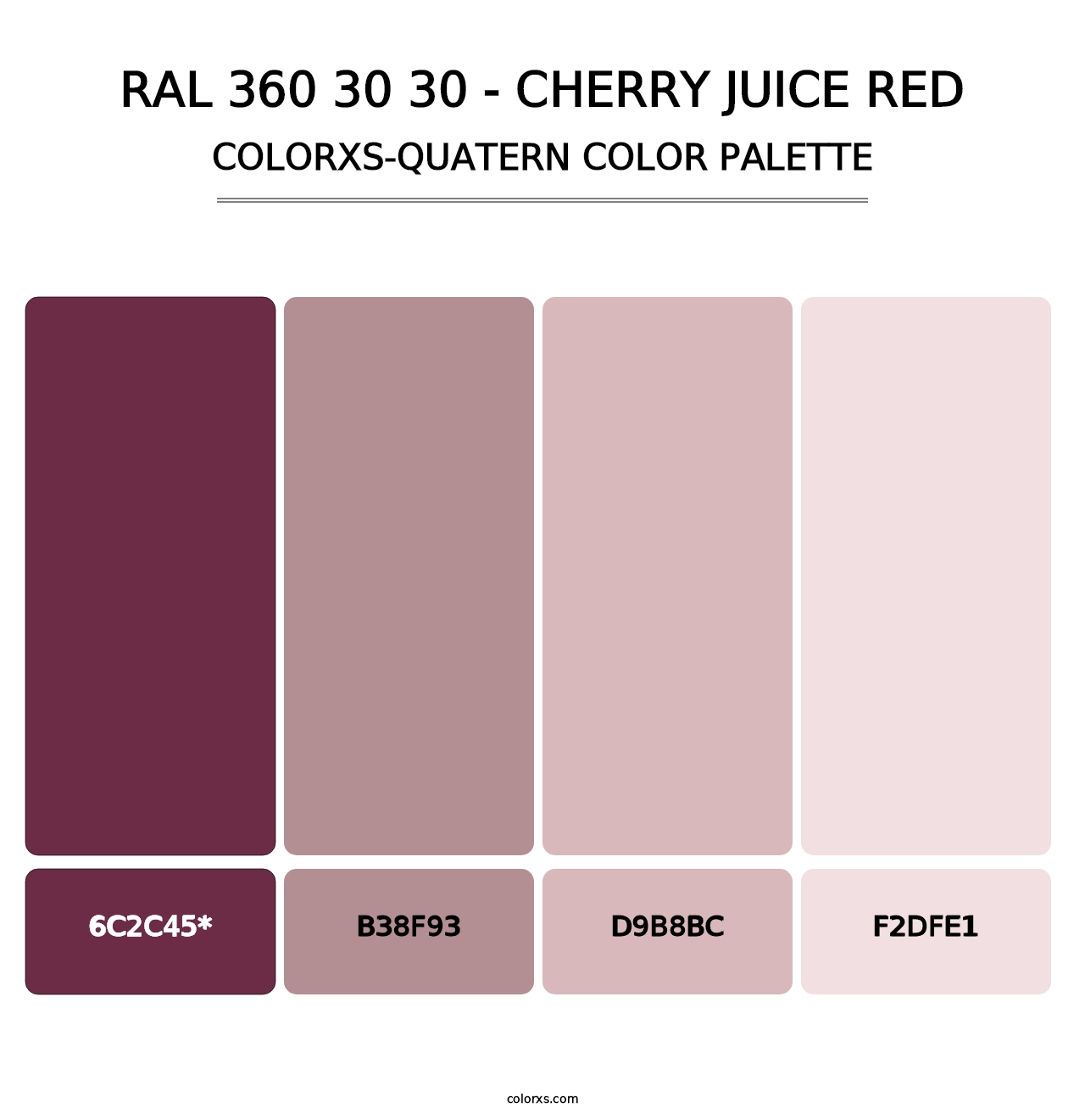 RAL 360 30 30 - Cherry Juice Red - Colorxs Quatern Palette