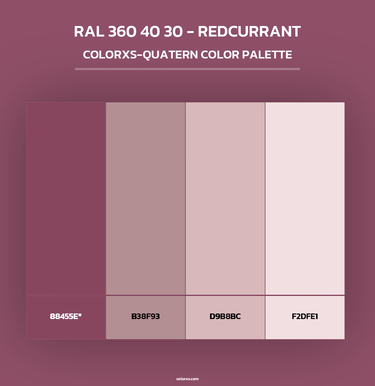 RAL 360 40 30 - Redcurrant - Colorxs Quad Palette