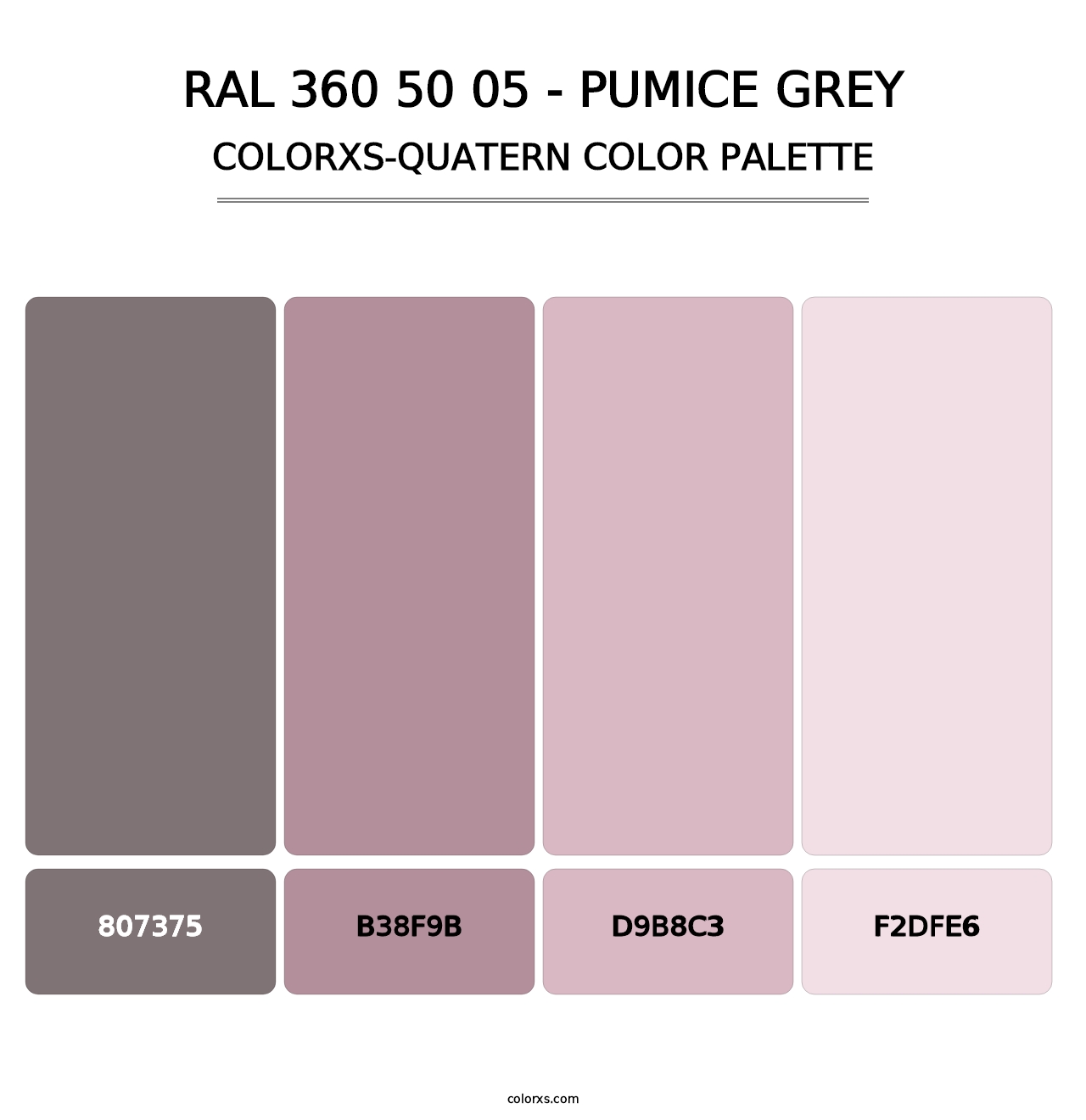 RAL 360 50 05 - Pumice Grey - Colorxs Quatern Palette