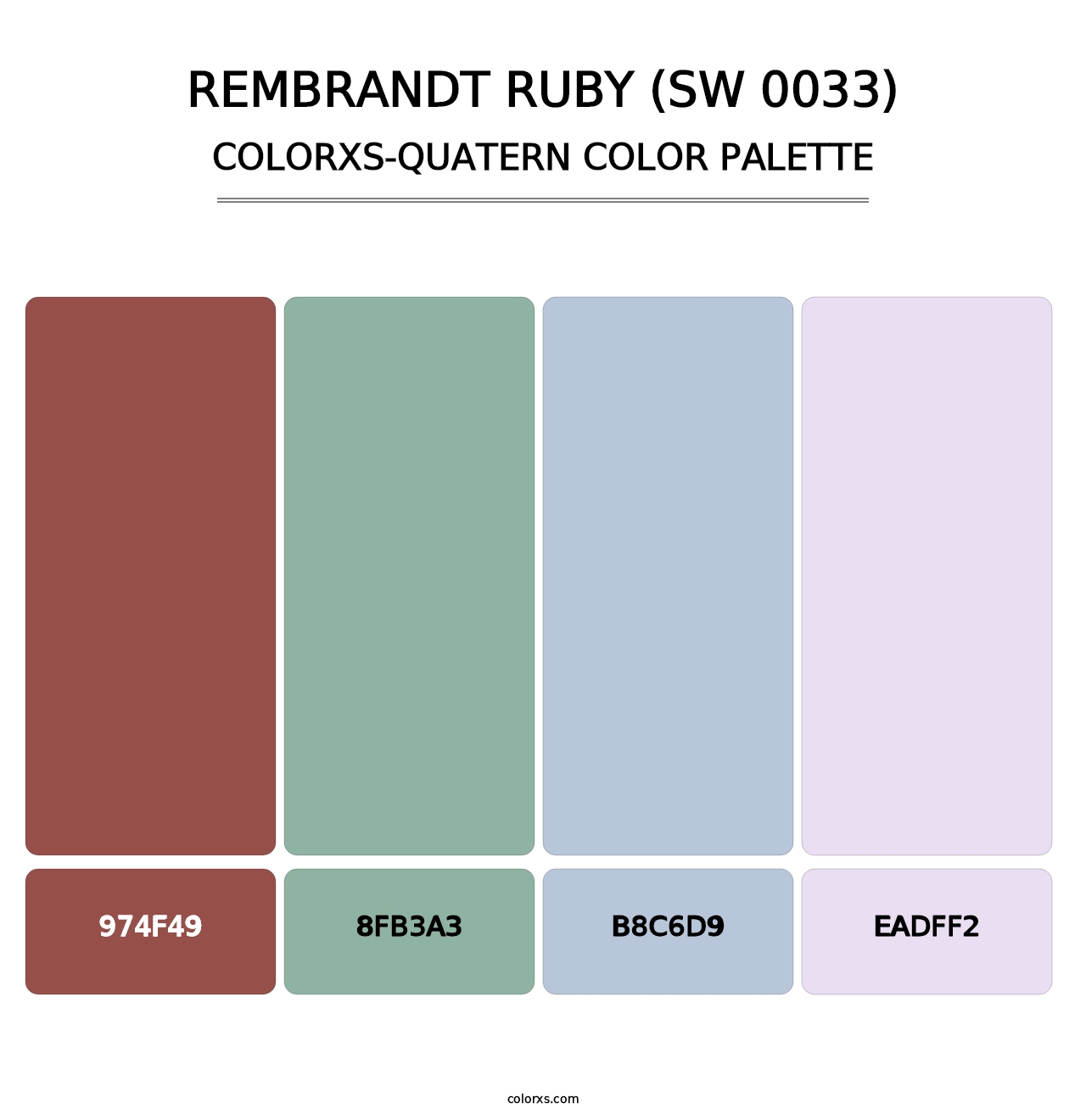 Rembrandt Ruby (SW 0033) - Colorxs Quatern Palette