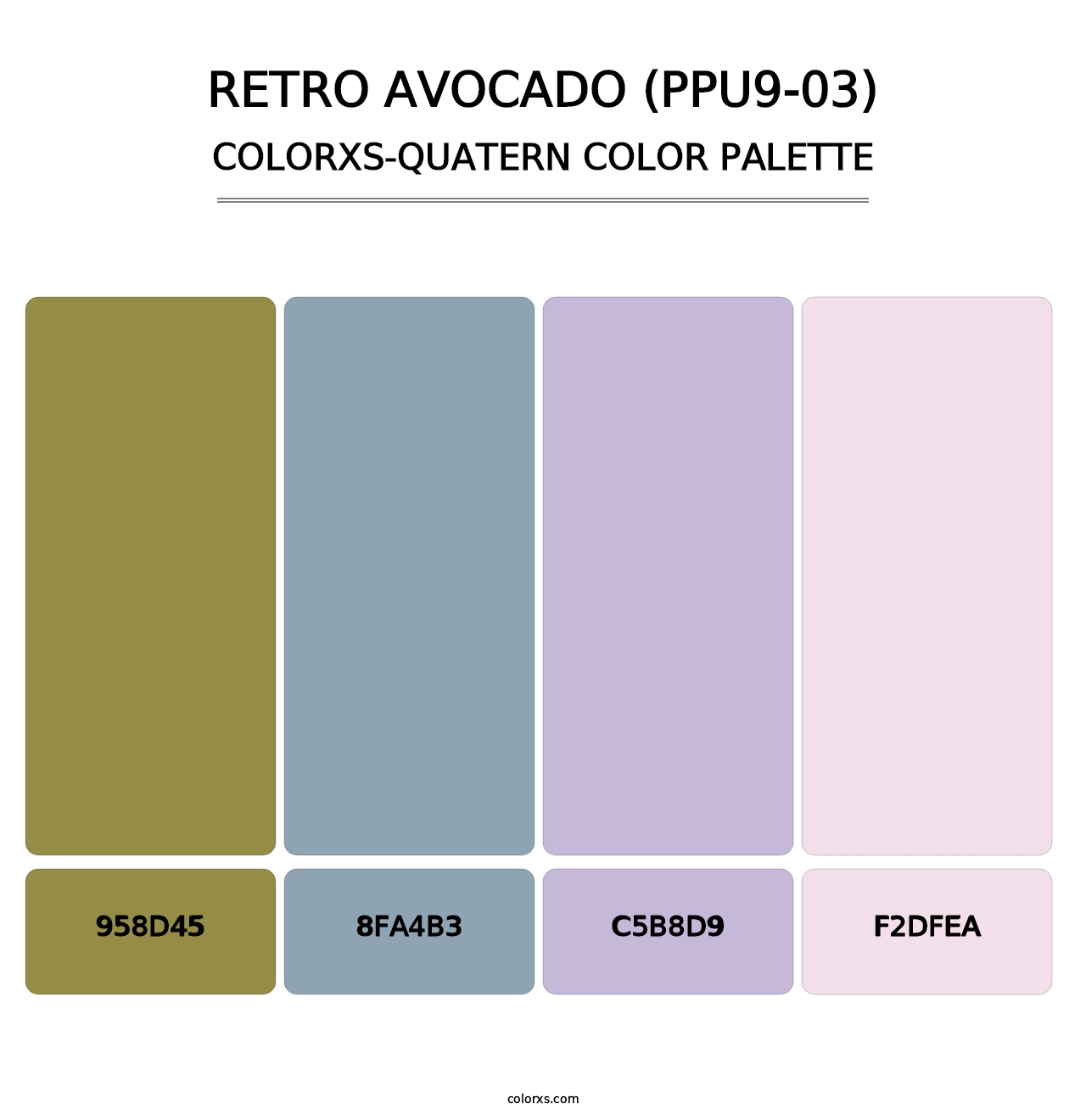 Retro Avocado (PPU9-03) - Colorxs Quatern Palette
