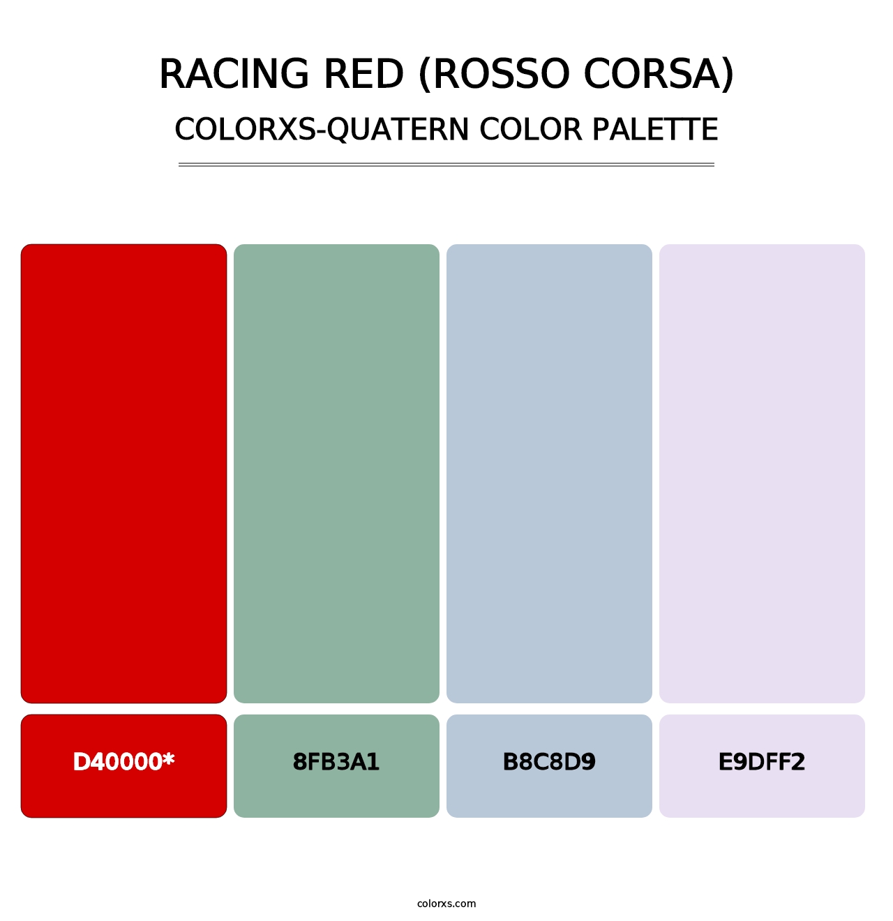 Racing Red (Rosso Corsa) - Colorxs Quatern Palette