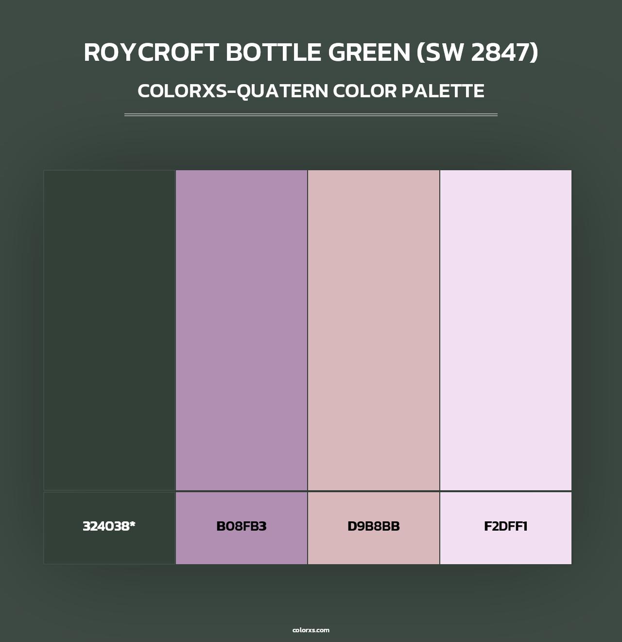 Roycroft Bottle Green (SW 2847) - Colorxs Quad Palette