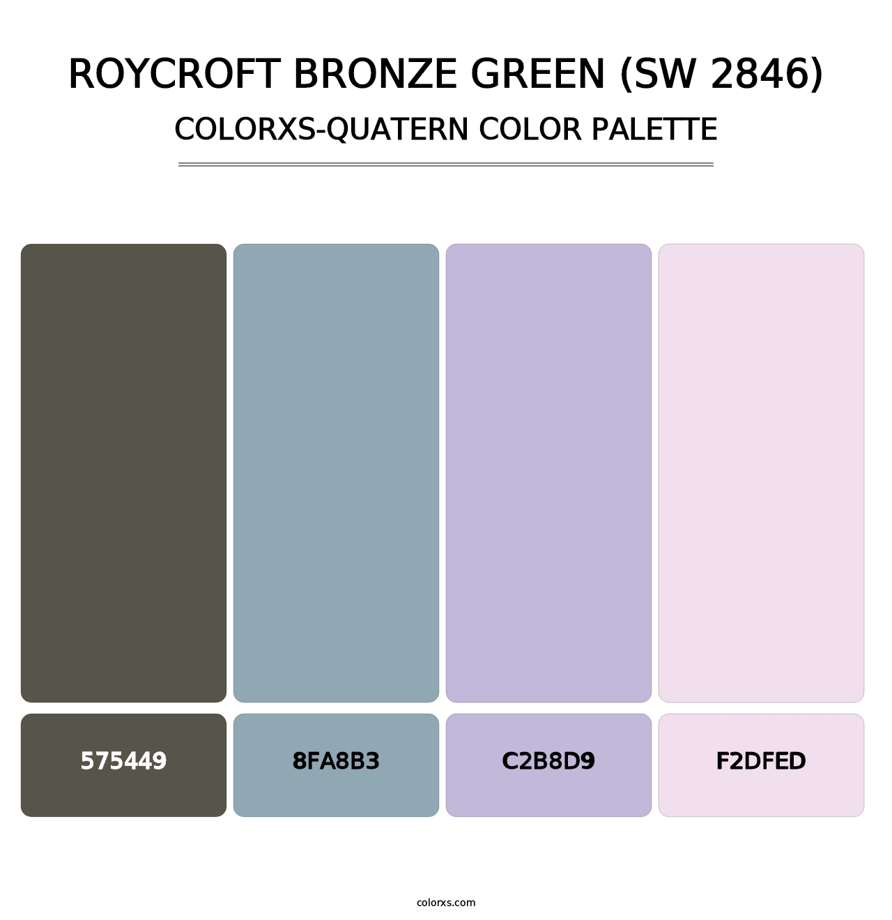 Roycroft Bronze Green (SW 2846) - Colorxs Quatern Palette
