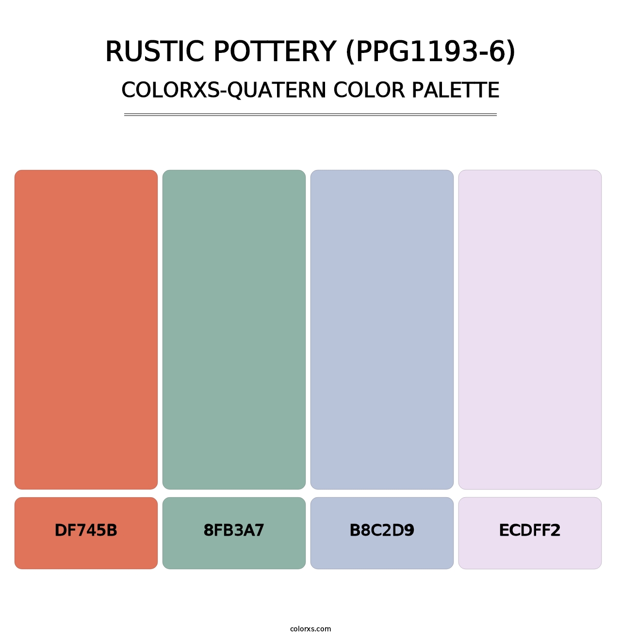 Rustic Pottery (PPG1193-6) - Colorxs Quatern Palette