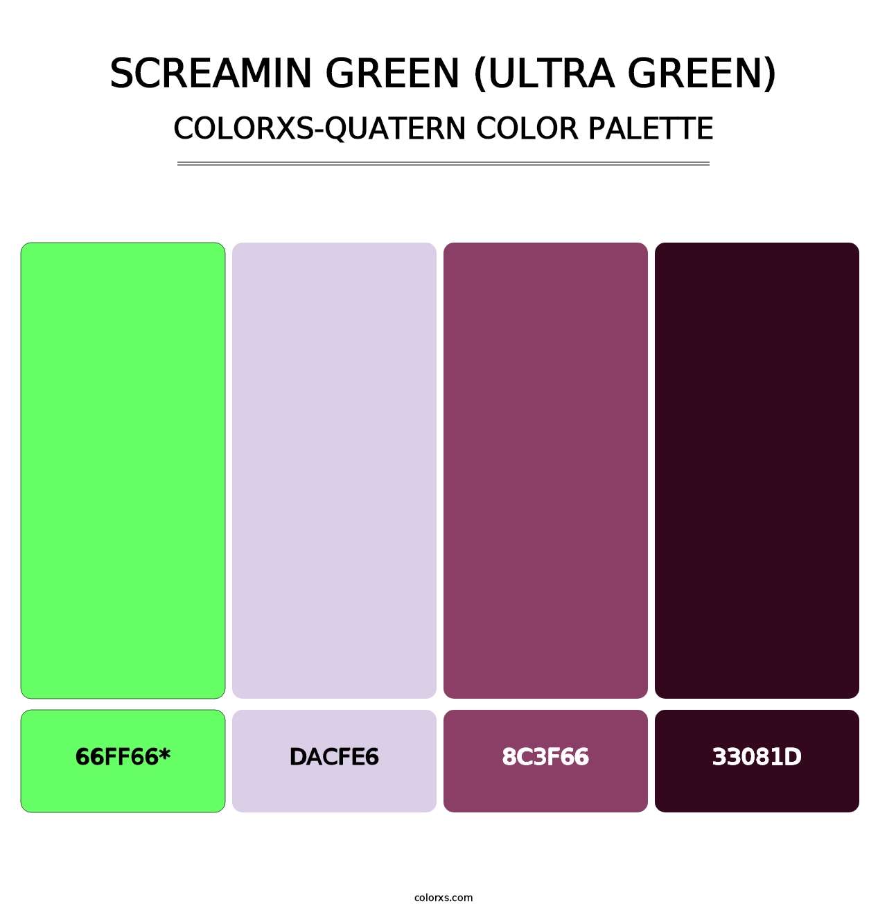 Screamin Green (Ultra Green) - Colorxs Quatern Palette