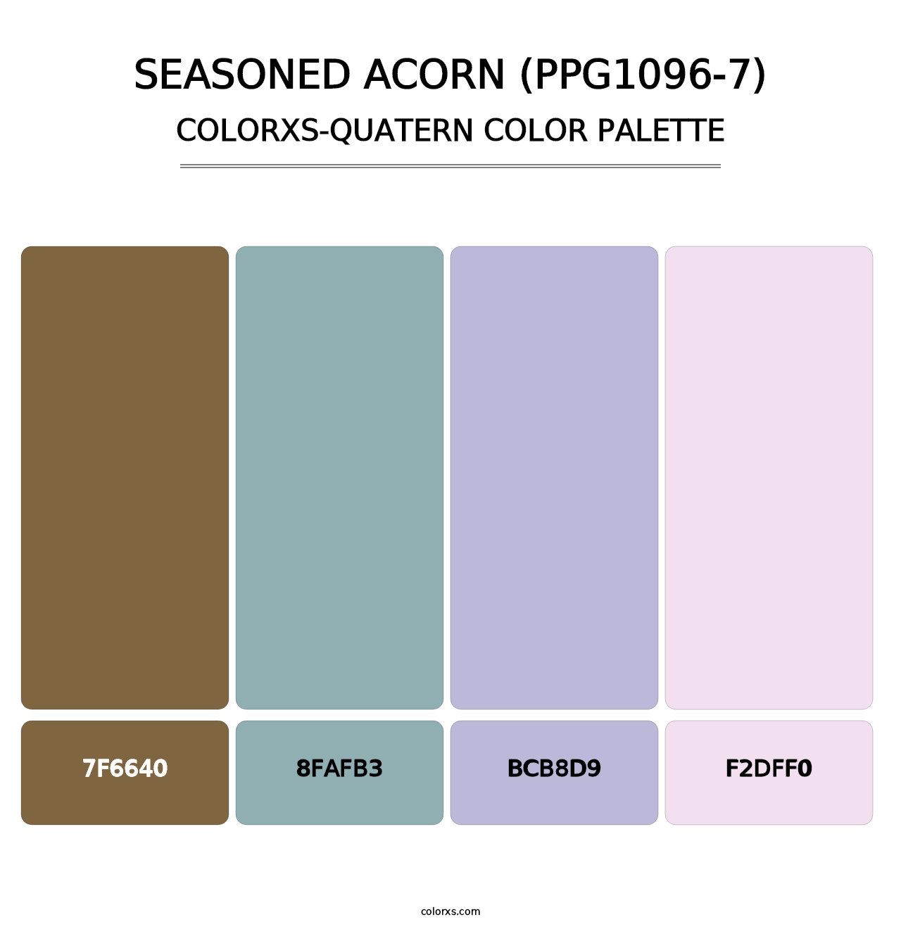 Seasoned Acorn (PPG1096-7) - Colorxs Quatern Palette