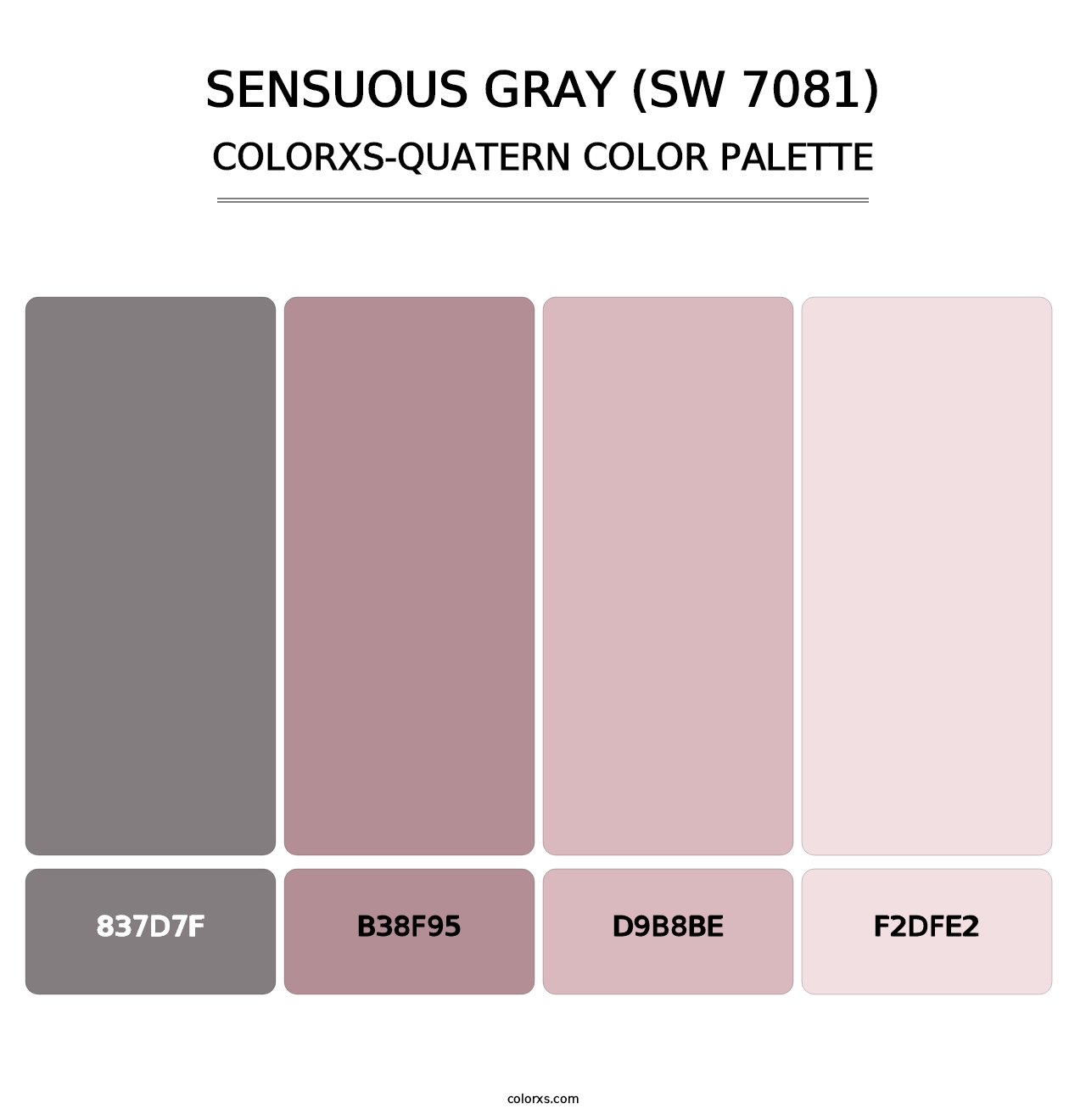 Sensuous Gray (SW 7081) - Colorxs Quatern Palette