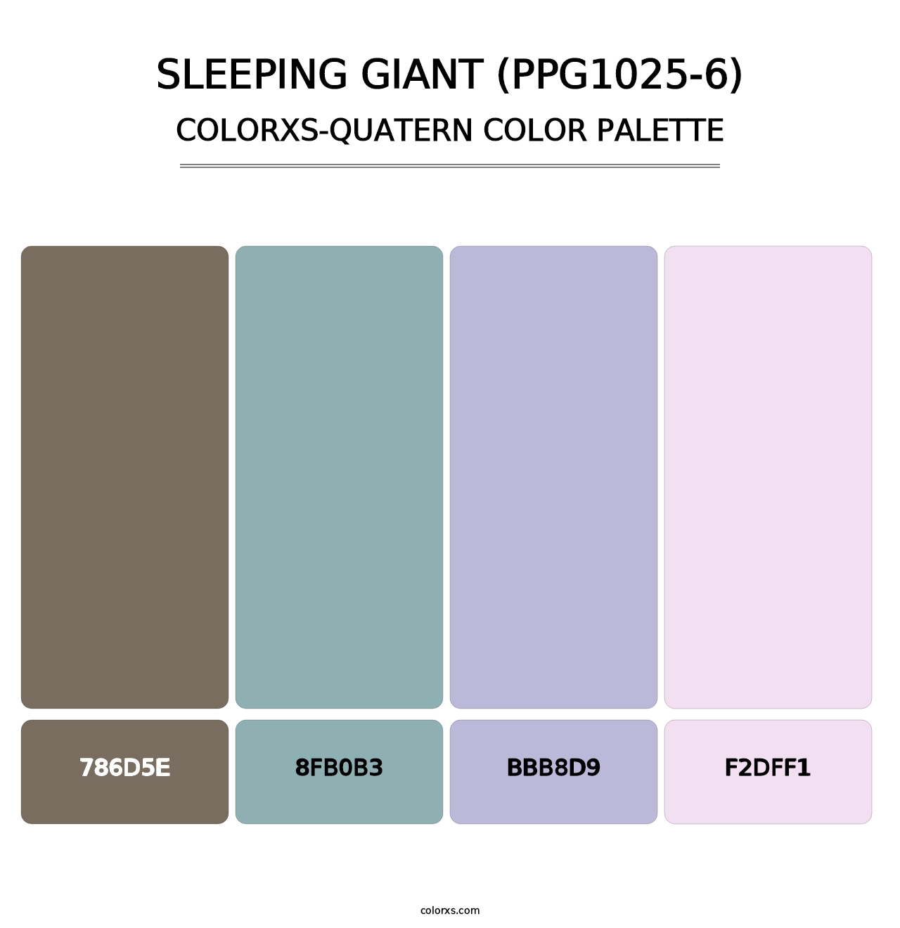 Sleeping Giant (PPG1025-6) - Colorxs Quatern Palette