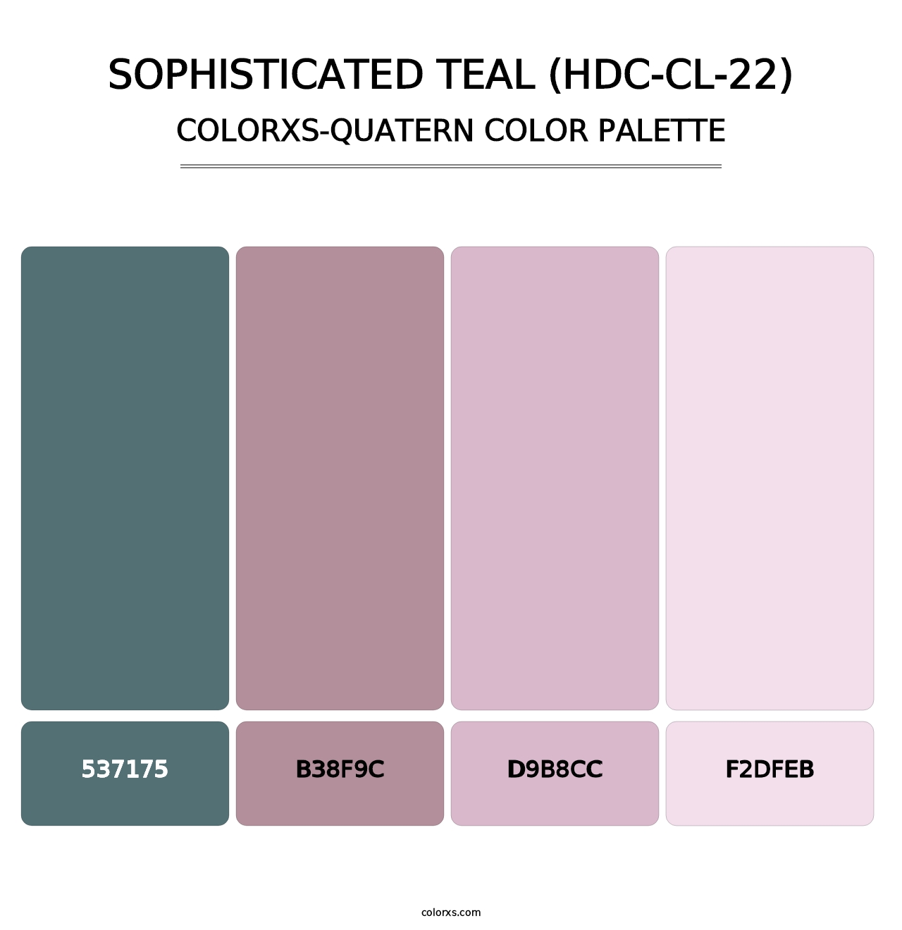 Sophisticated Teal (HDC-CL-22) - Colorxs Quatern Palette