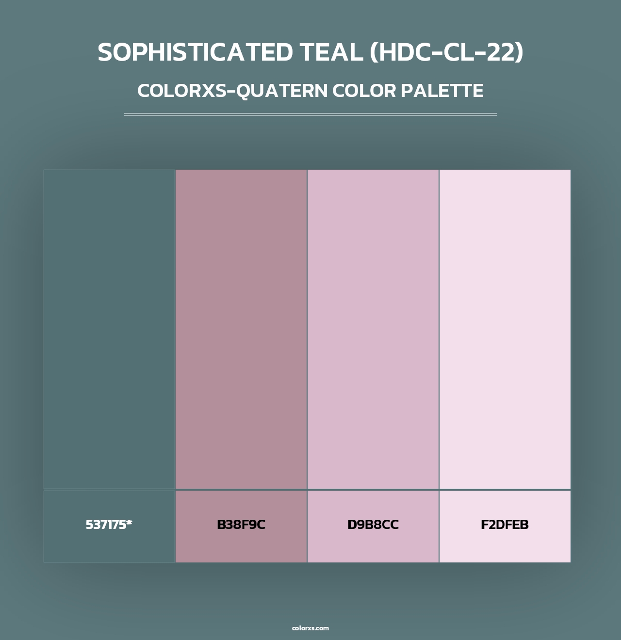 Sophisticated Teal (HDC-CL-22) - Colorxs Quad Palette
