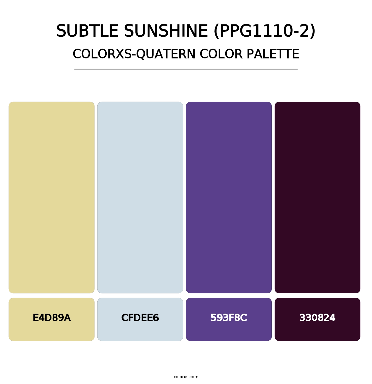 Subtle Sunshine (PPG1110-2) - Colorxs Quatern Palette