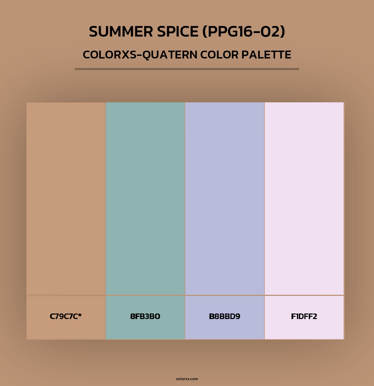 Summer Spice (PPG16-02) - Colorxs Quad Palette