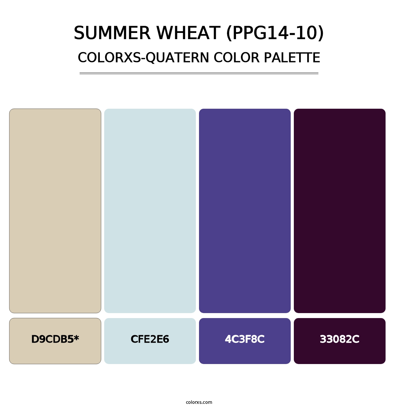 Summer Wheat (PPG14-10) - Colorxs Quatern Palette