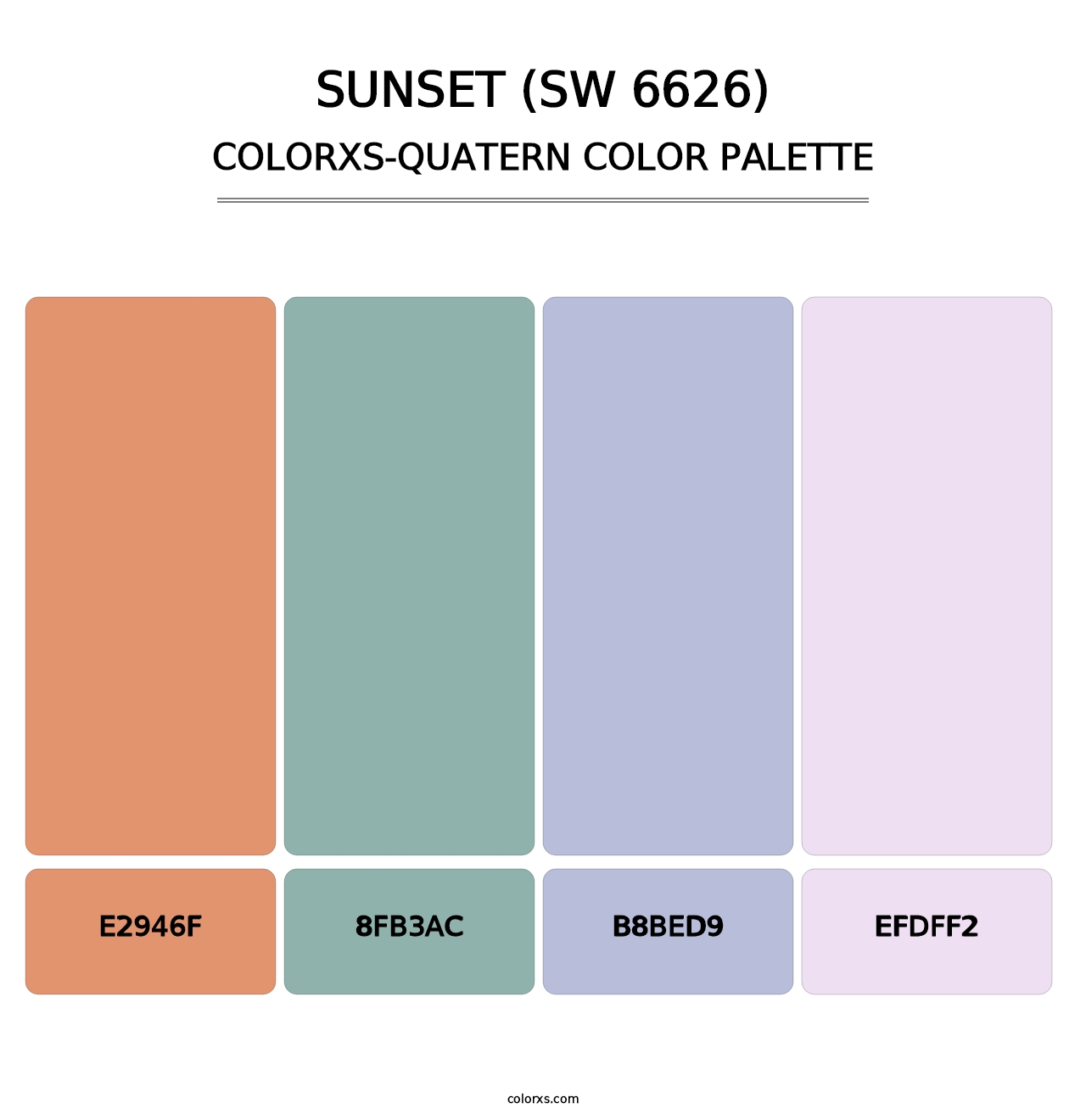 Sunset (SW 6626) - Colorxs Quatern Palette