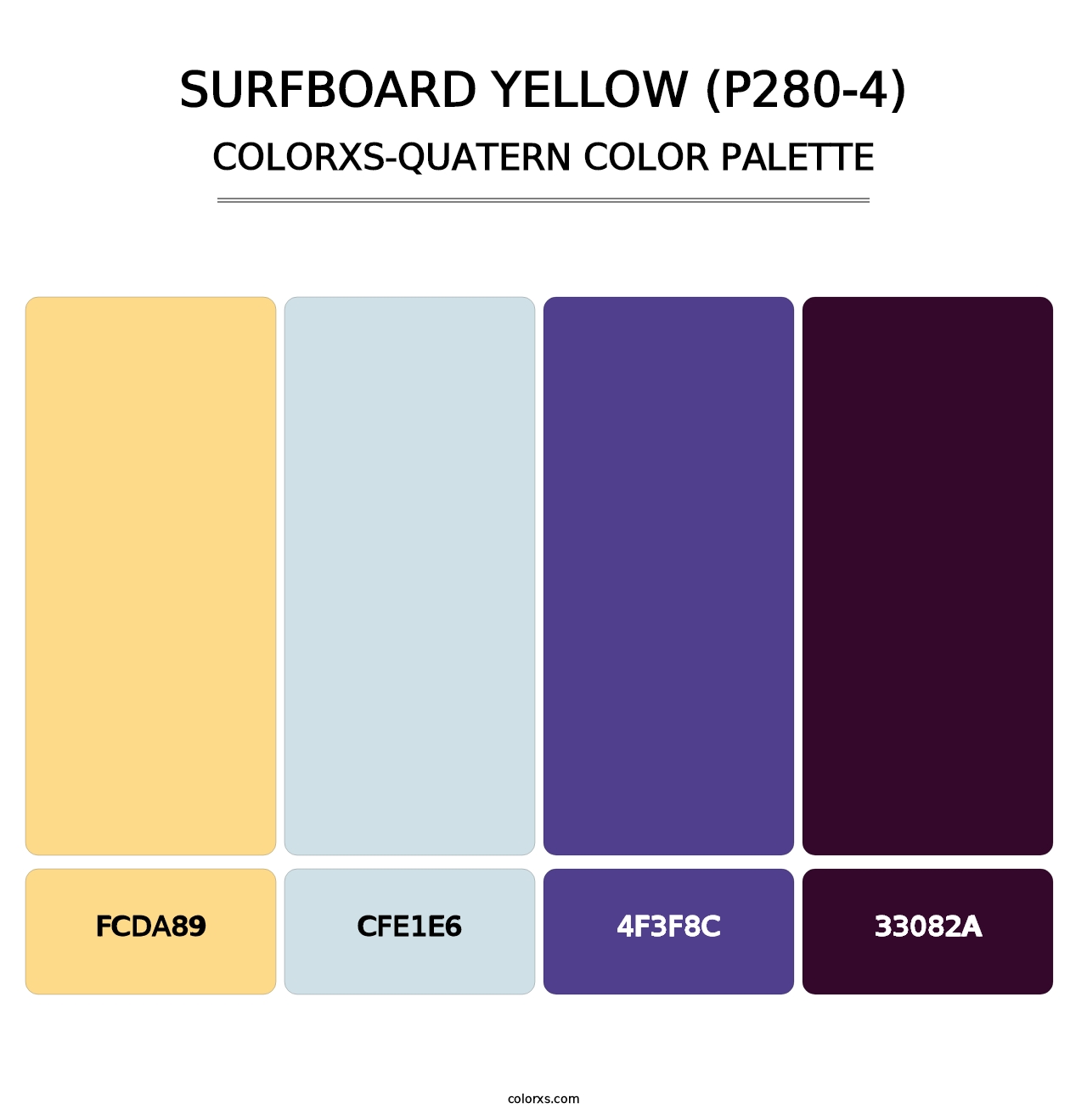 Surfboard Yellow (P280-4) - Colorxs Quatern Palette