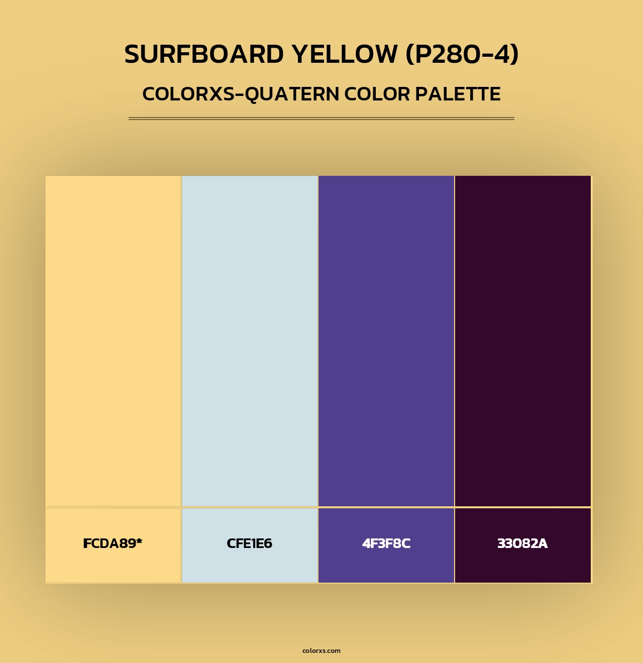 Surfboard Yellow (P280-4) - Colorxs Quad Palette