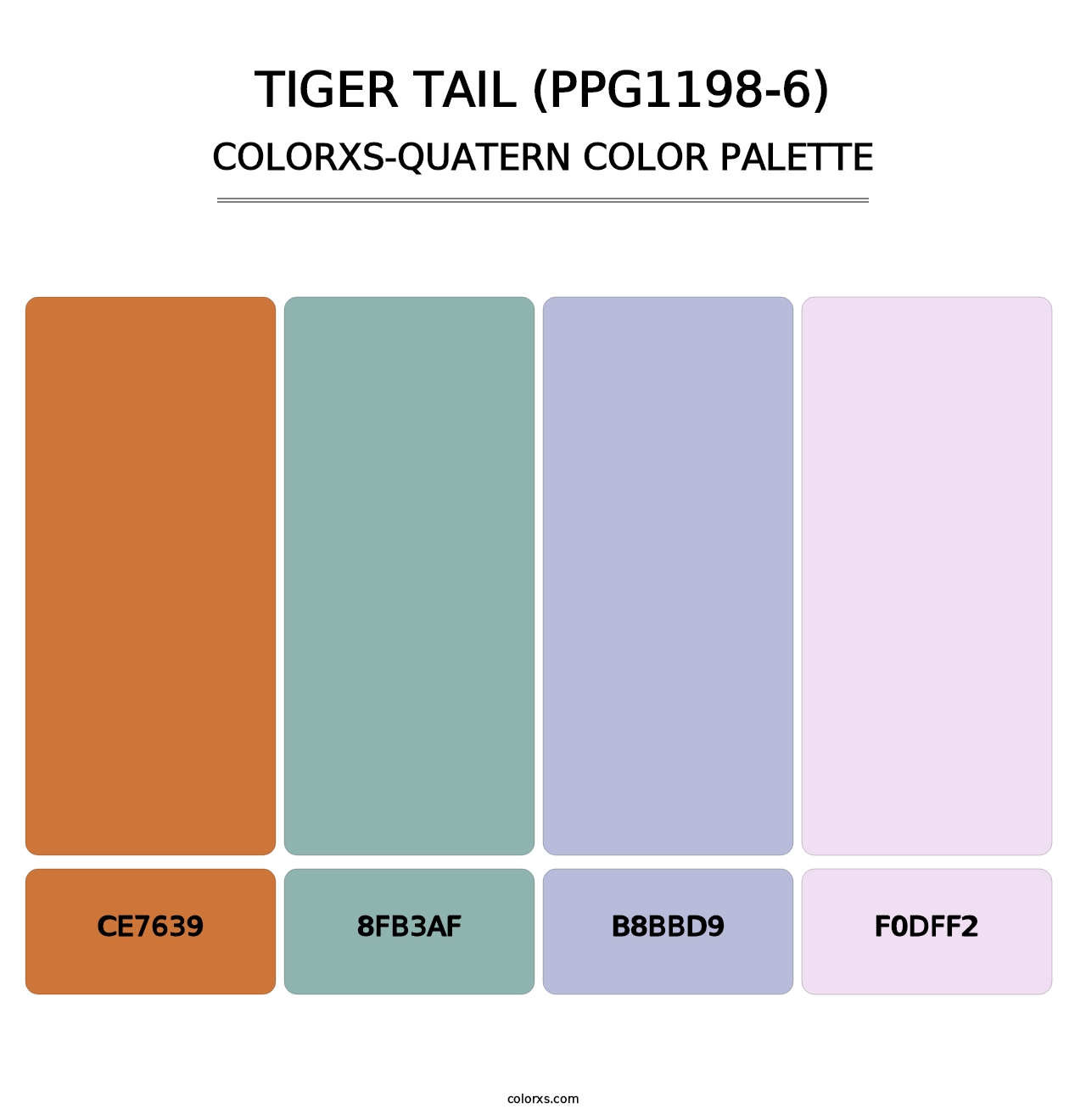 Tiger Tail (PPG1198-6) - Colorxs Quatern Palette