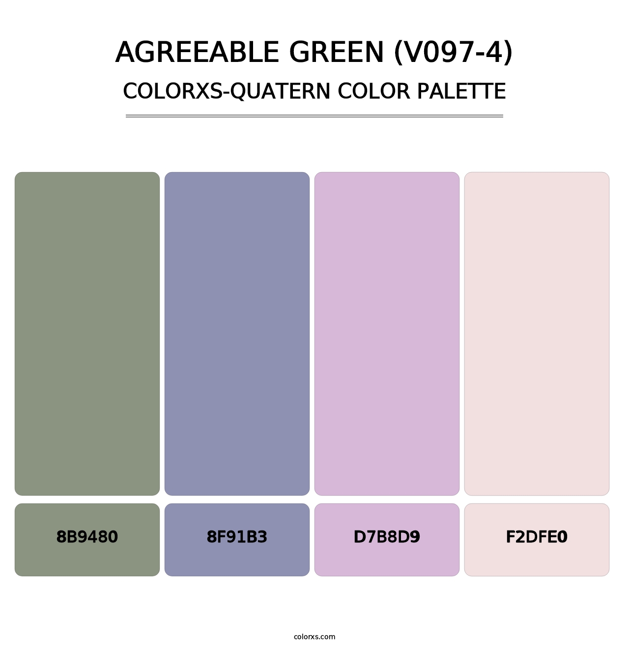 Agreeable Green (V097-4) - Colorxs Quatern Palette
