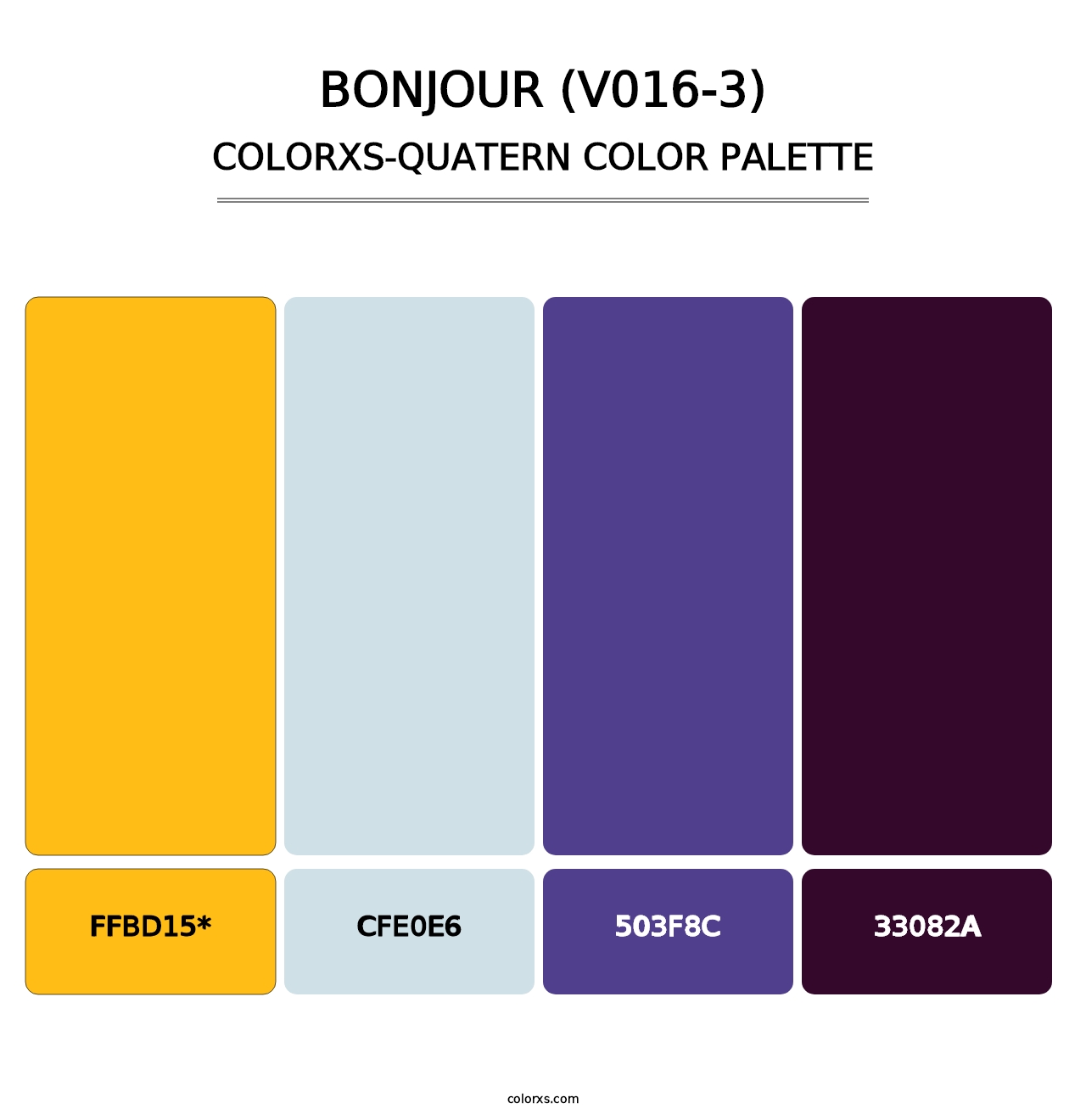 Bonjour (V016-3) - Colorxs Quatern Palette