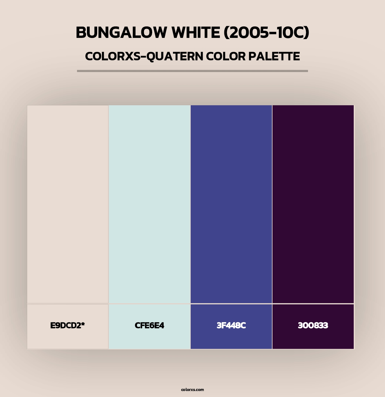 Bungalow White (2005-10C) - Colorxs Quad Palette