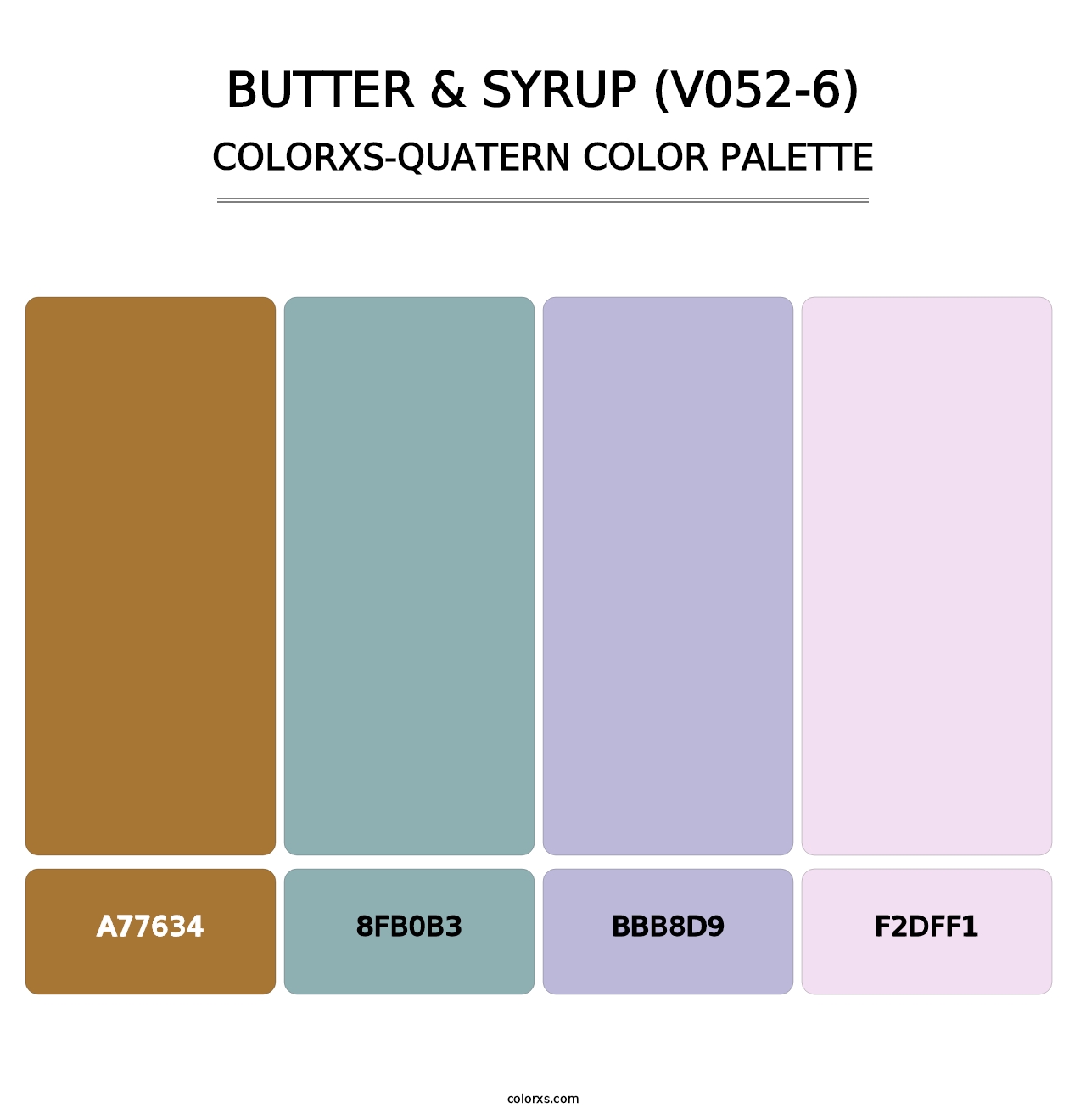 Butter & Syrup (V052-6) - Colorxs Quatern Palette