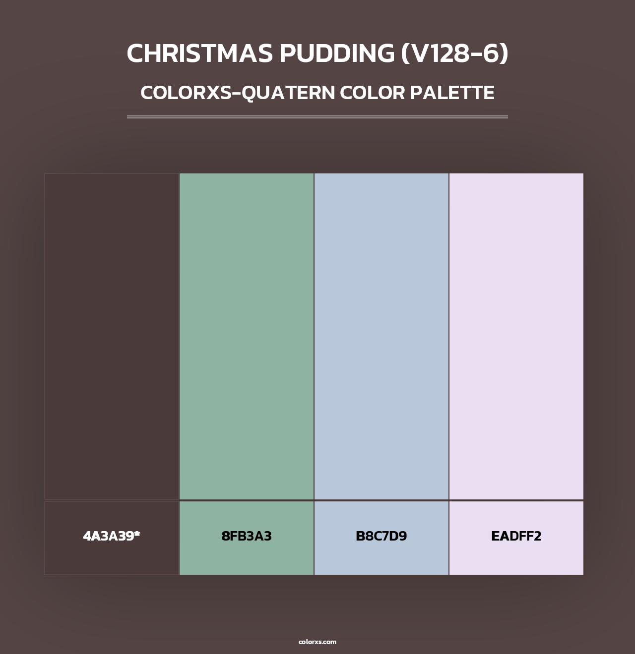 Christmas Pudding (V128-6) - Colorxs Quad Palette