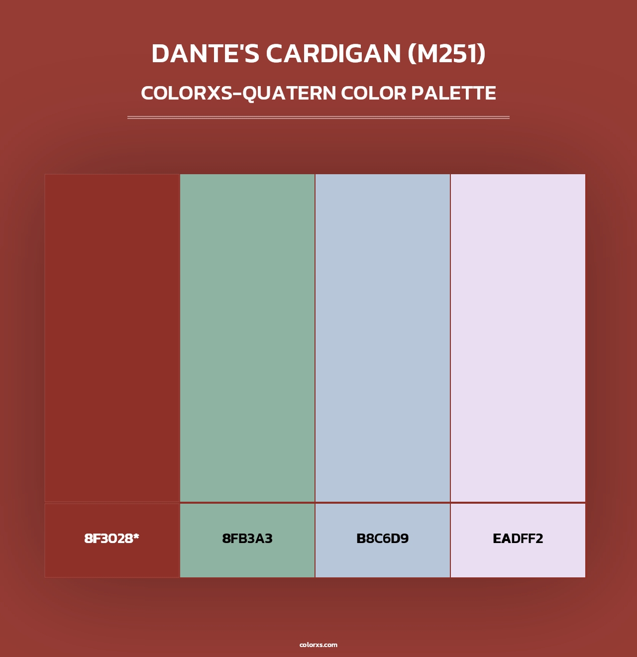 Dante's Cardigan (M251) - Colorxs Quad Palette