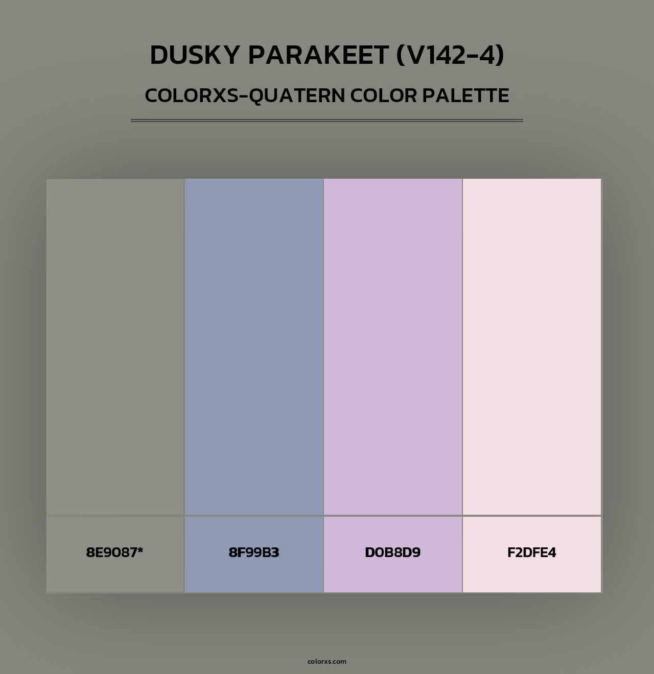 Dusky Parakeet (V142-4) - Colorxs Quad Palette