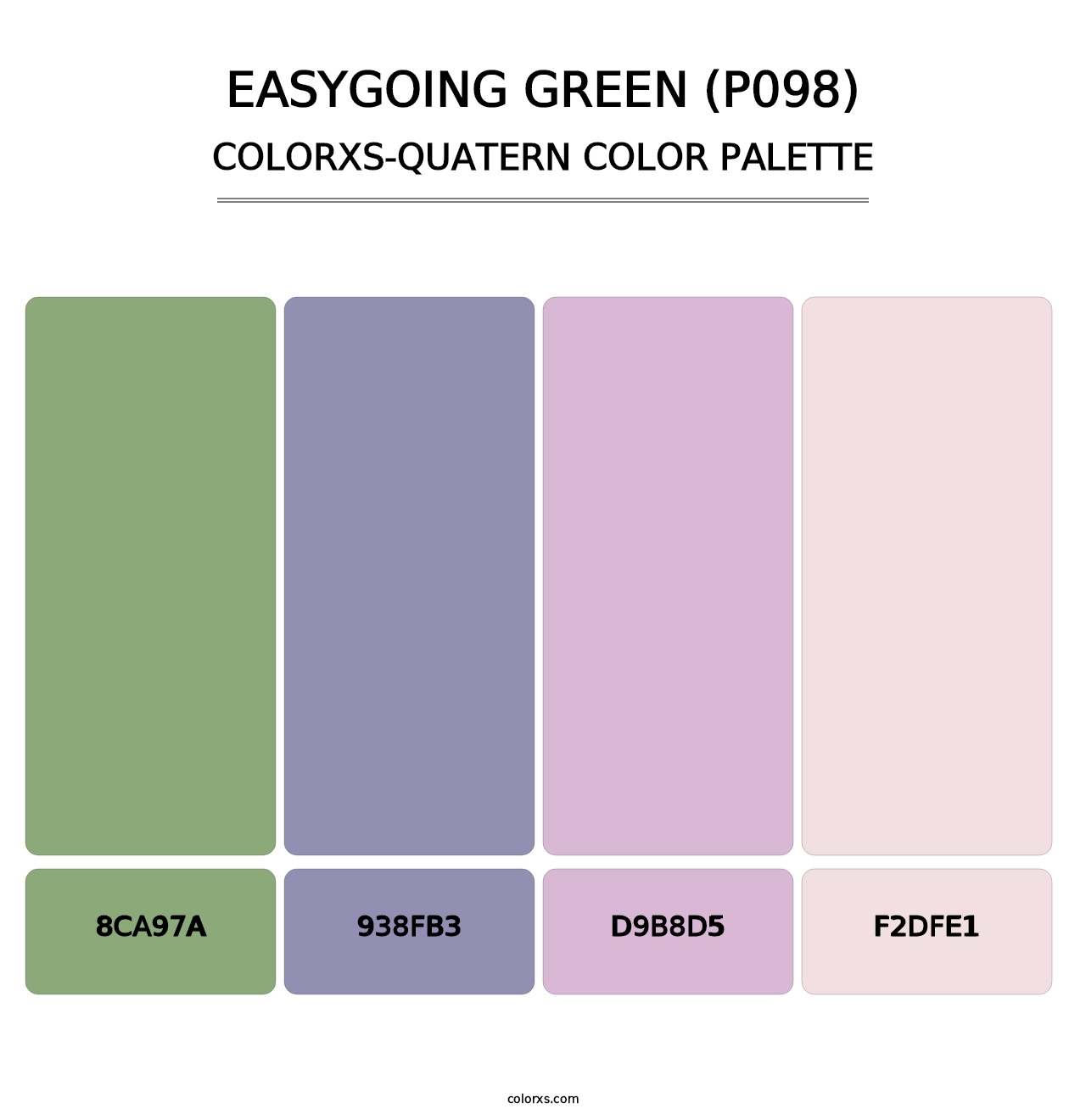 Easygoing Green (P098) - Colorxs Quatern Palette