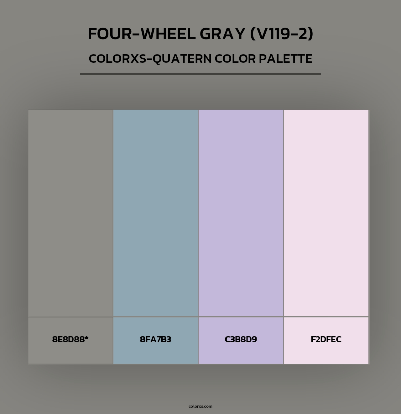 Four-Wheel Gray (V119-2) - Colorxs Quad Palette