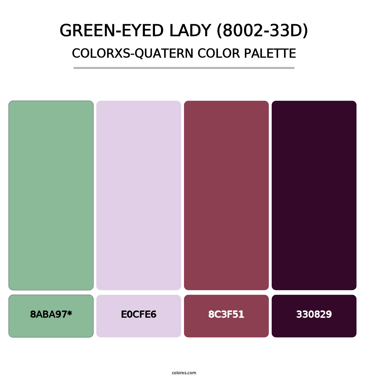 Green-Eyed Lady (8002-33D) - Colorxs Quatern Palette