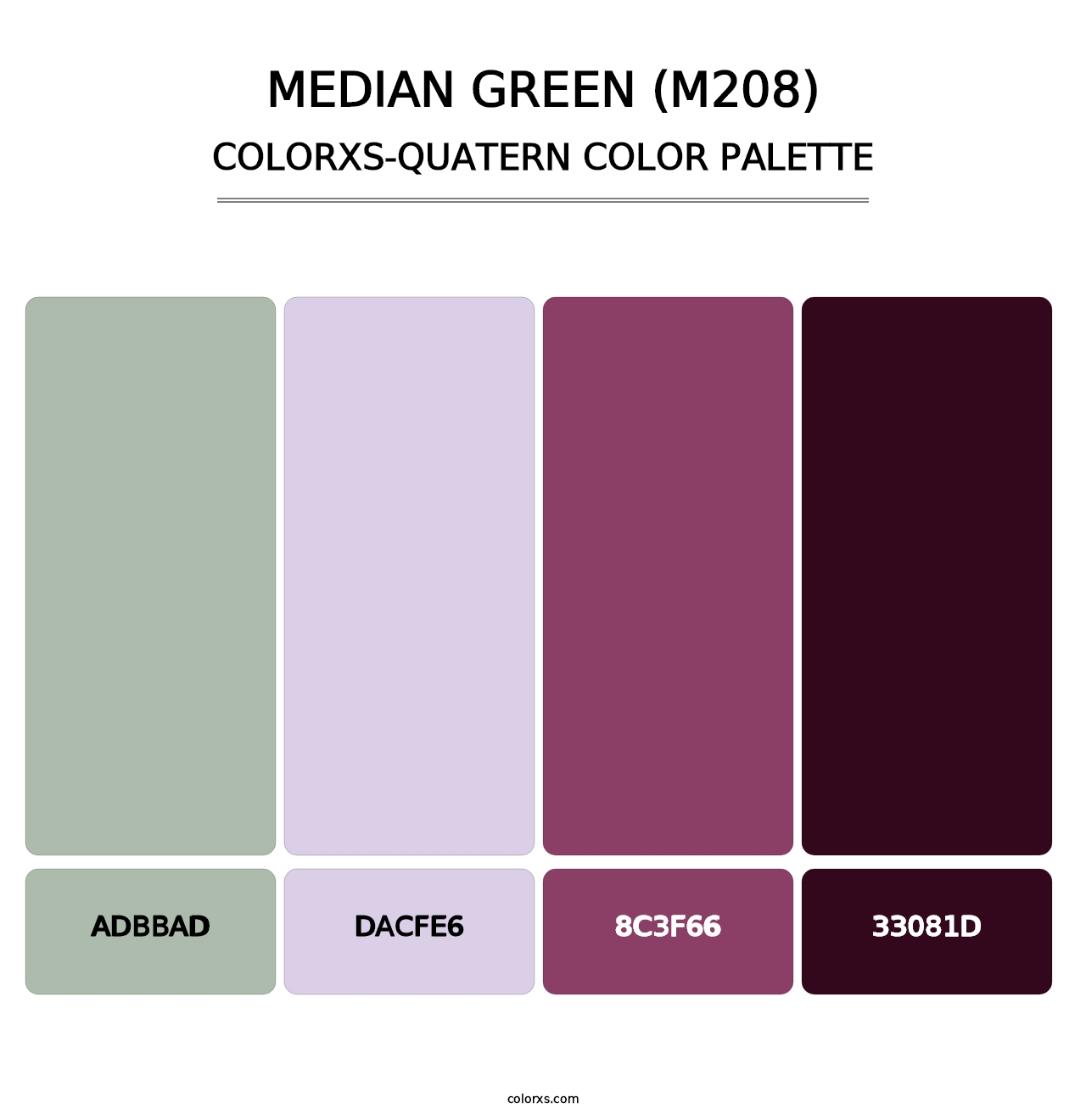 Median Green (M208) - Colorxs Quatern Palette
