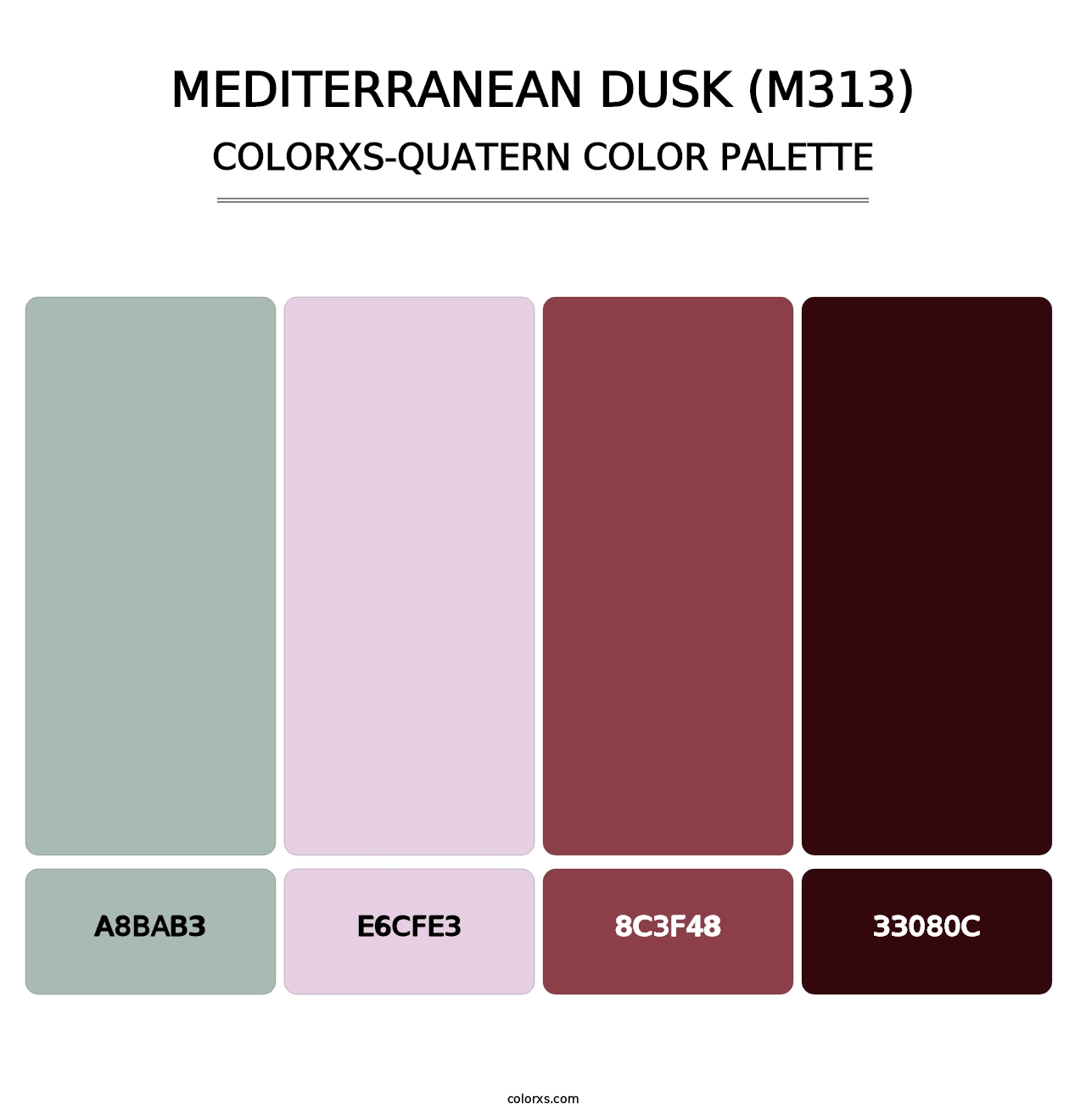 Mediterranean Dusk (M313) - Colorxs Quatern Palette
